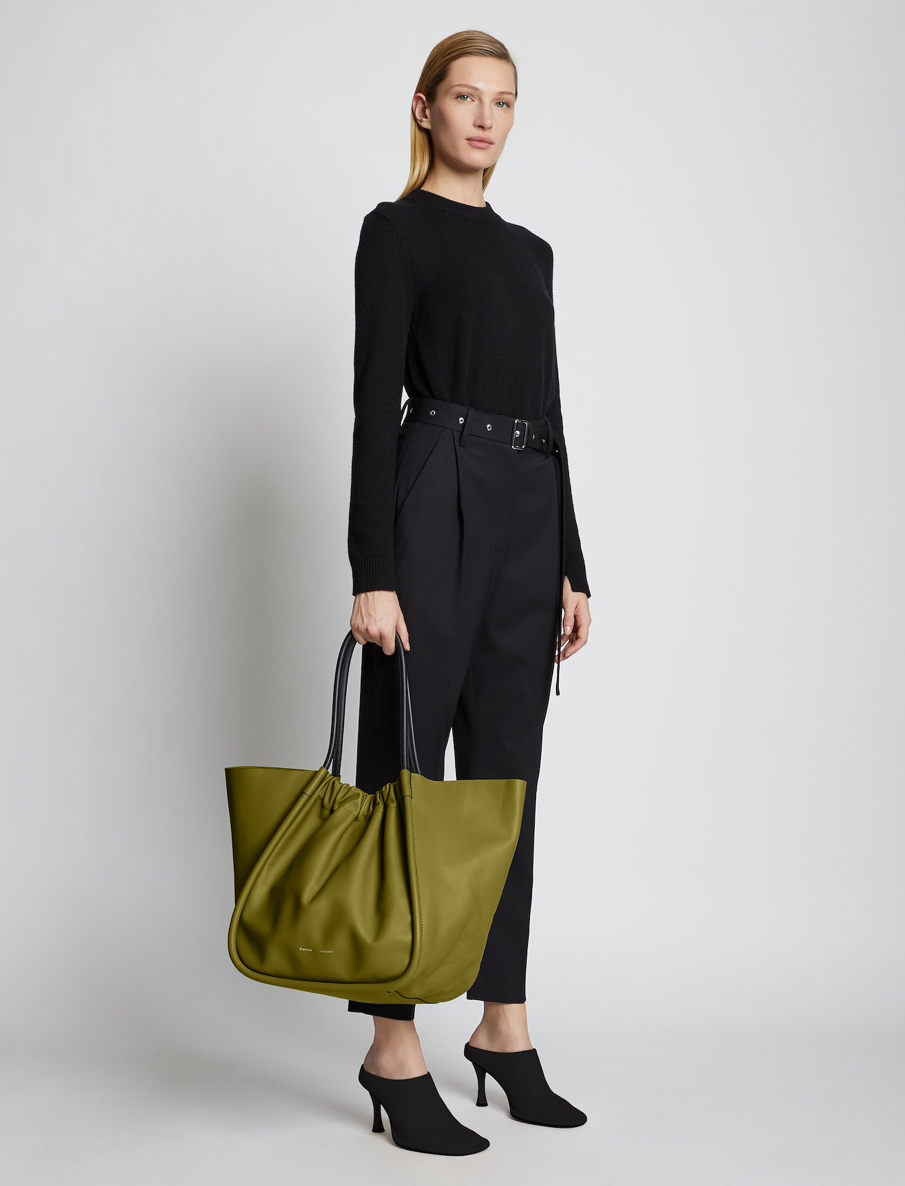 XL Ruched Tote in green | Proenza Schouler