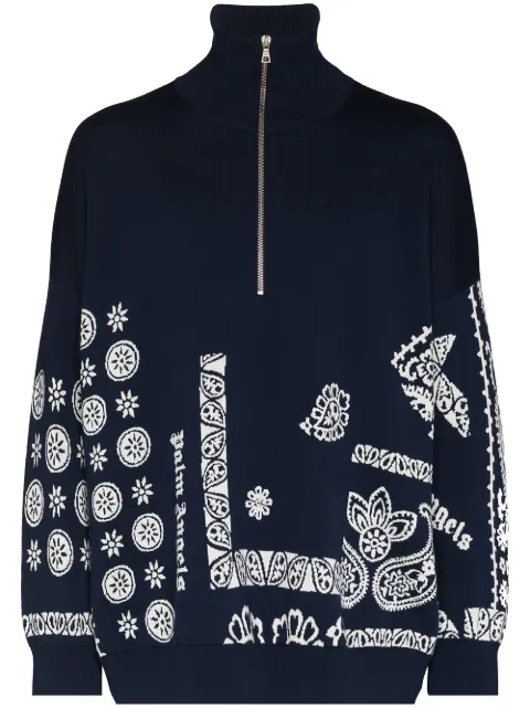 Palm Angels paisley-intarsia jumper