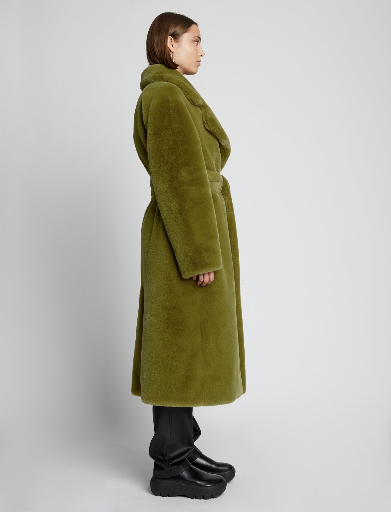 Faux Fur Belted Coat #1