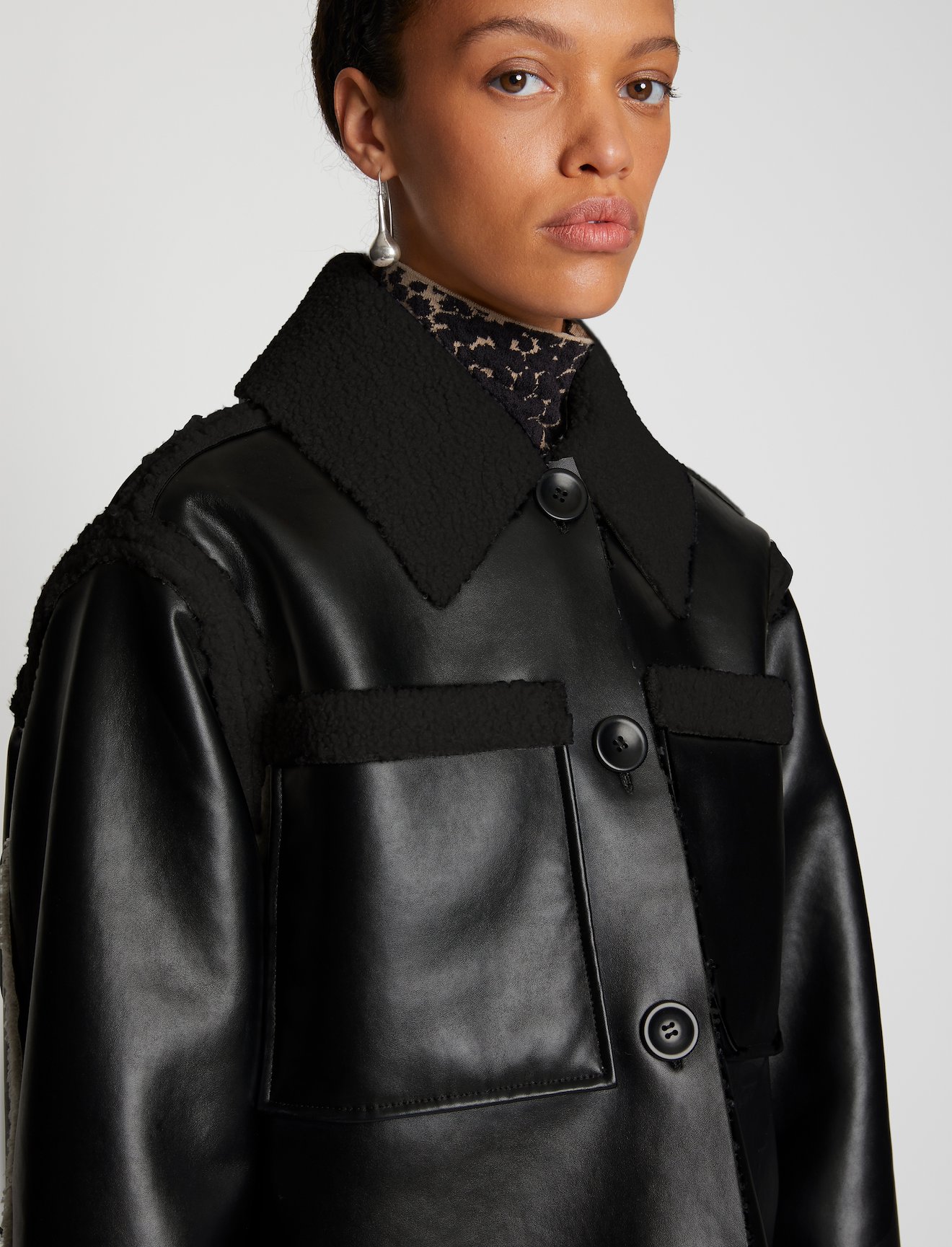 Faux Sherpa Cropped Jacket #4