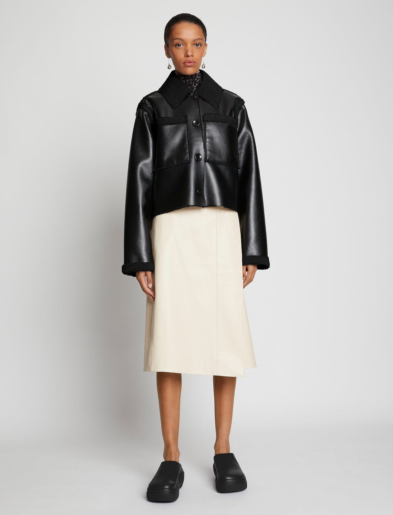 Faux Sherpa Cropped Jacket #1