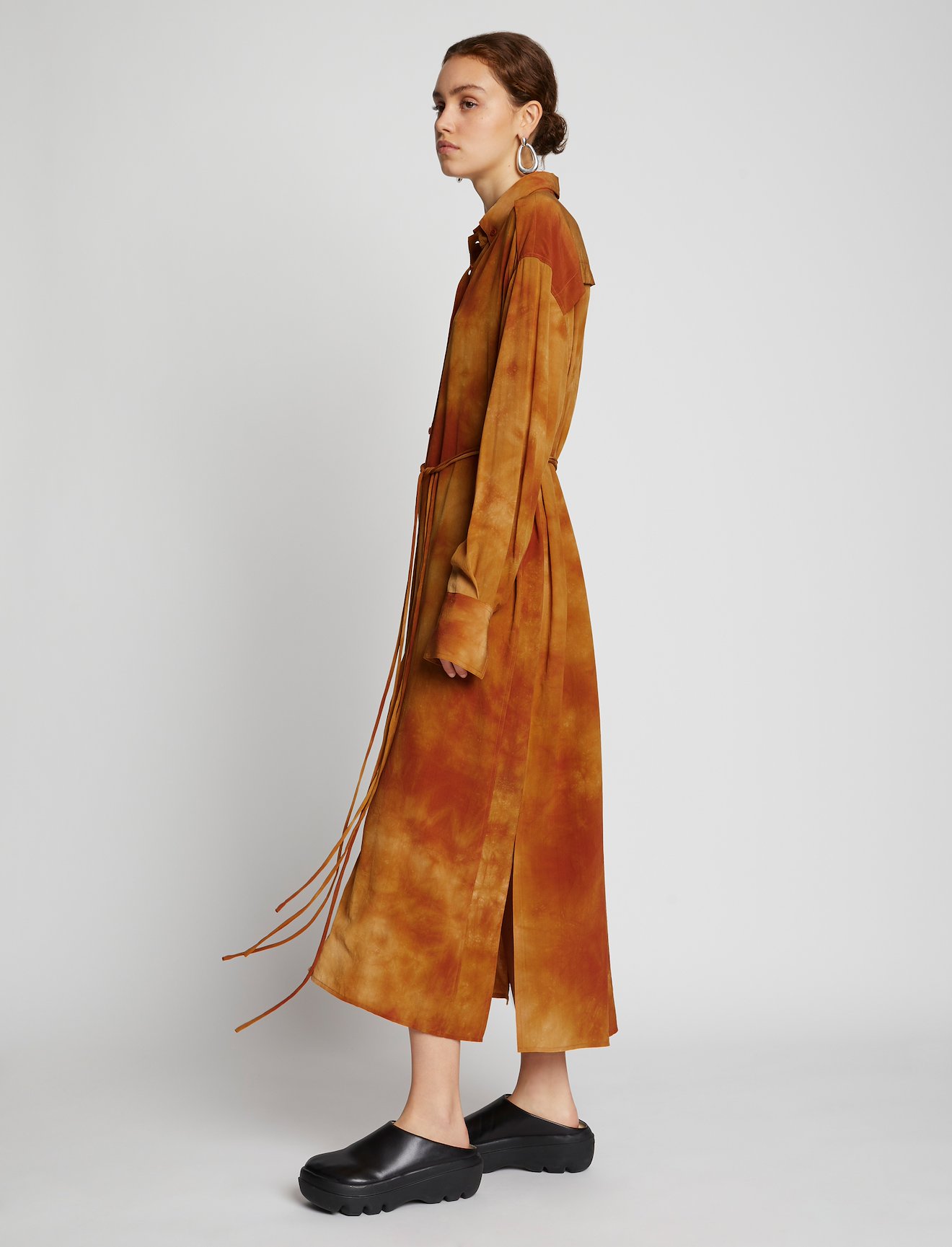 Tie Dye Silk Shirt Dress #1