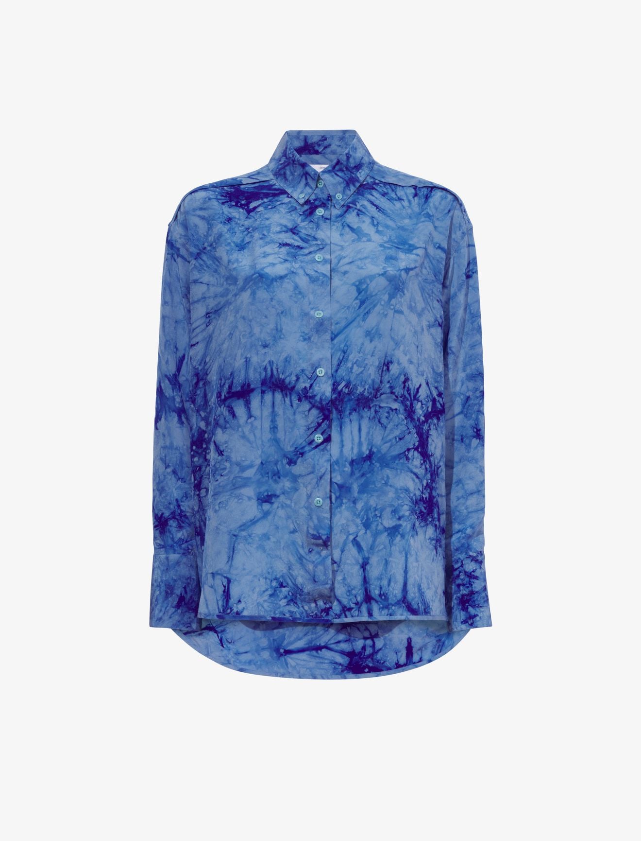 Tie Dye Silk Shirt in blue | Proenza Schouler