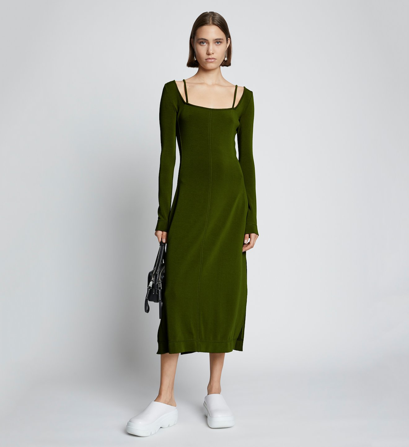 Compact Jersey Square Neck Dress