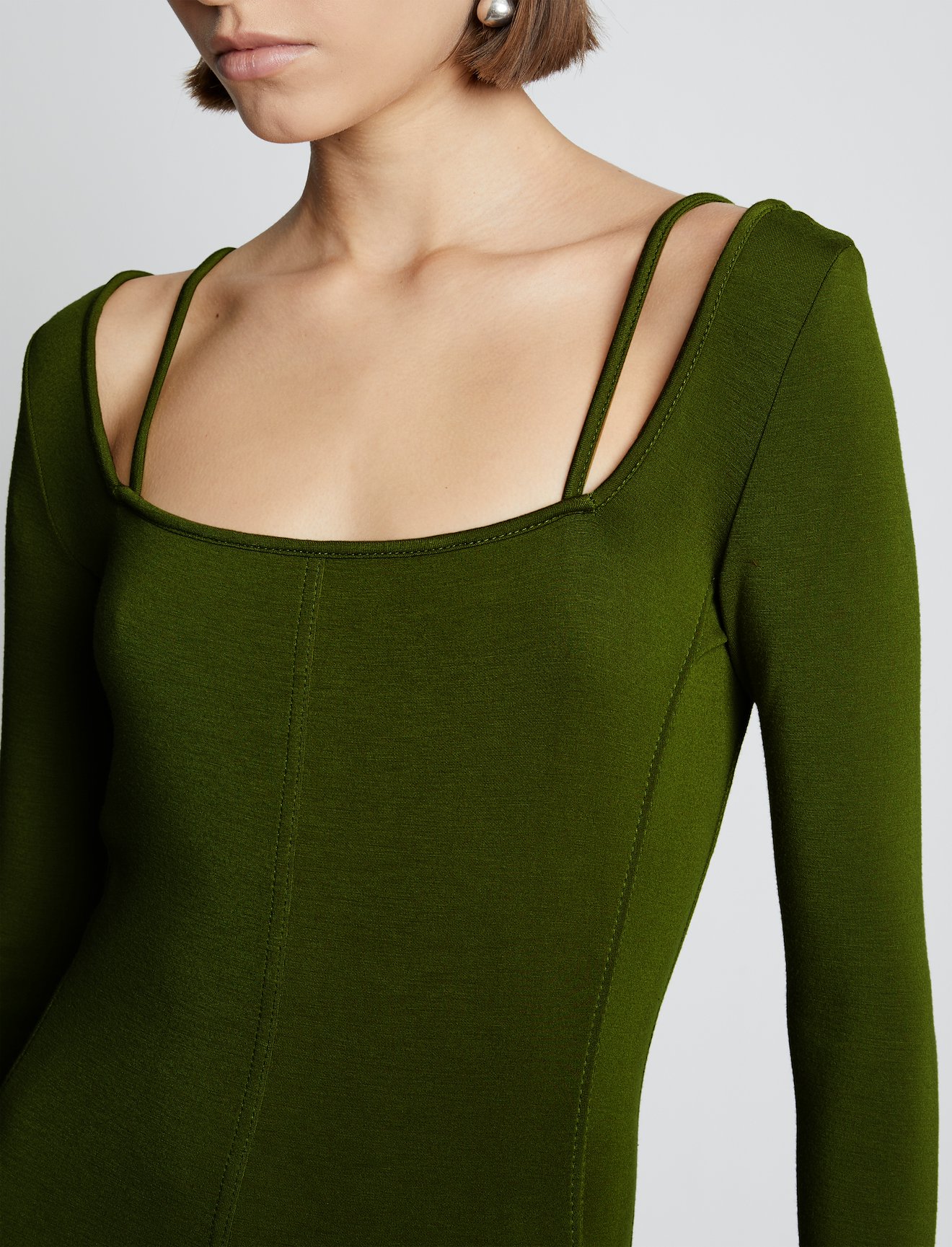 Compact Jersey Square Neck Dress #3