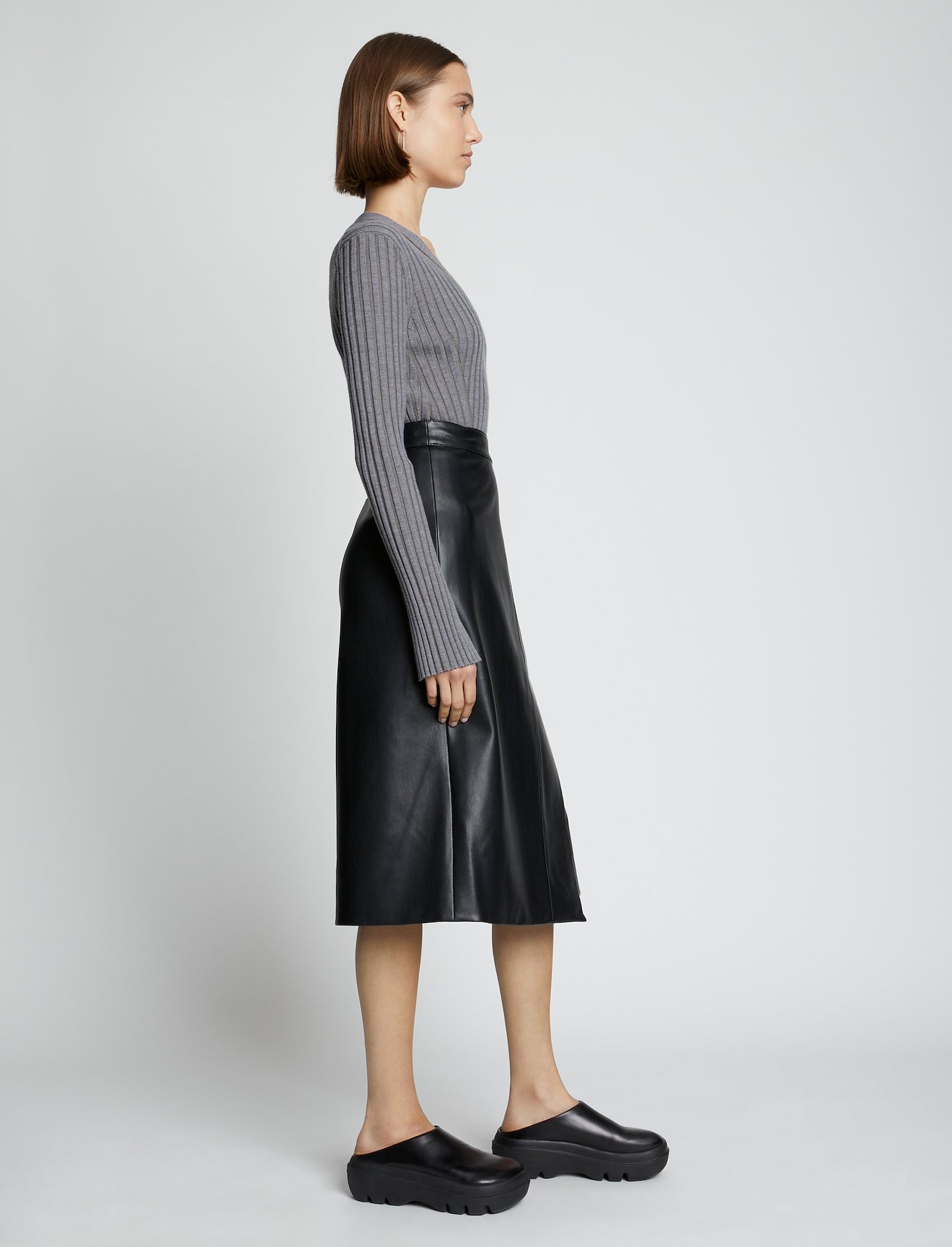 Merino Rib Knit V-Neck Sweater #2