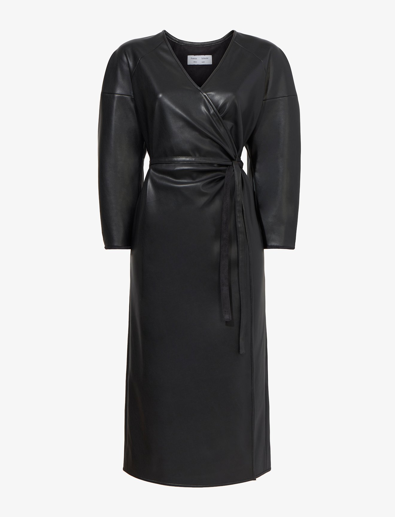 Faux Leather Wrap Dress #4