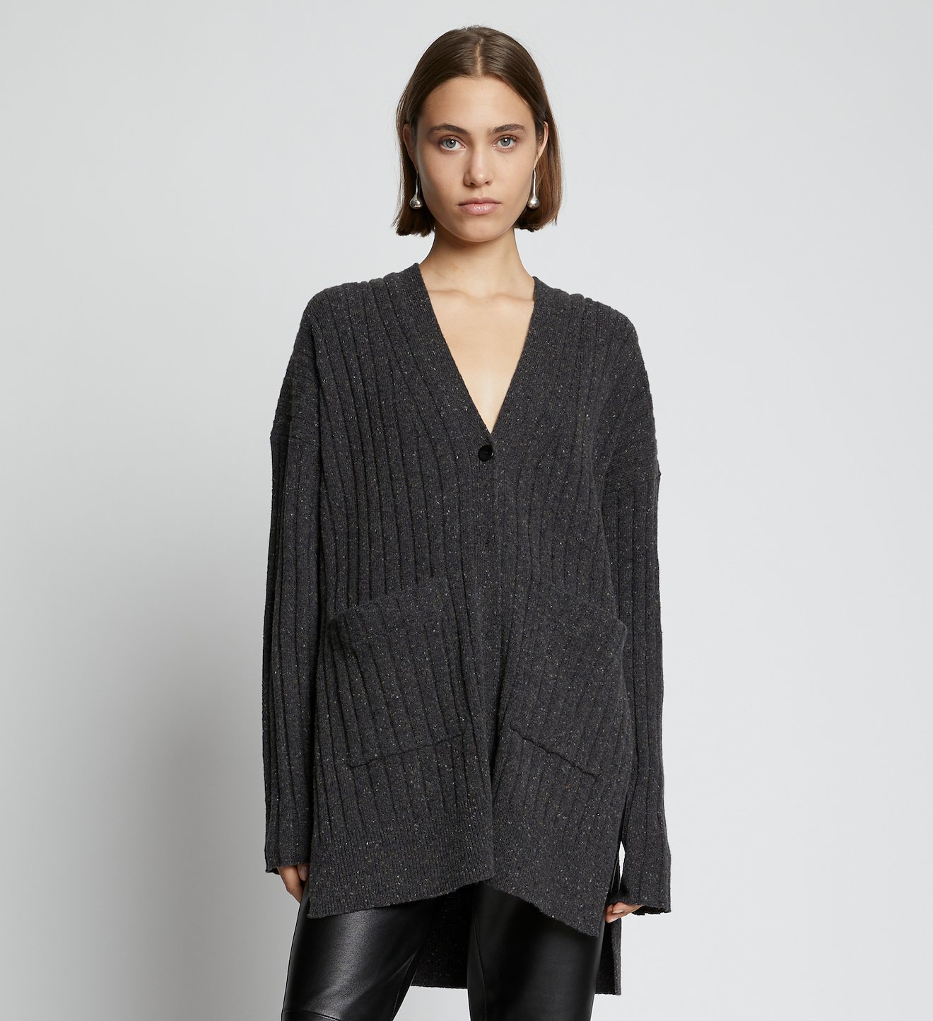 Speckled Wool Oversized Cardigan