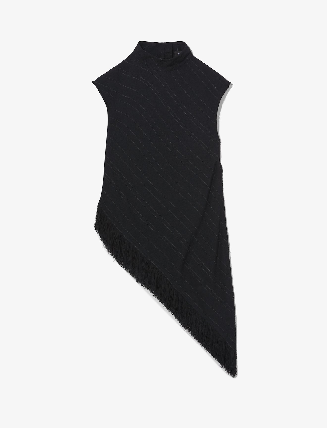 Textured Fringe Crepe Top in black | Proenza Schouler