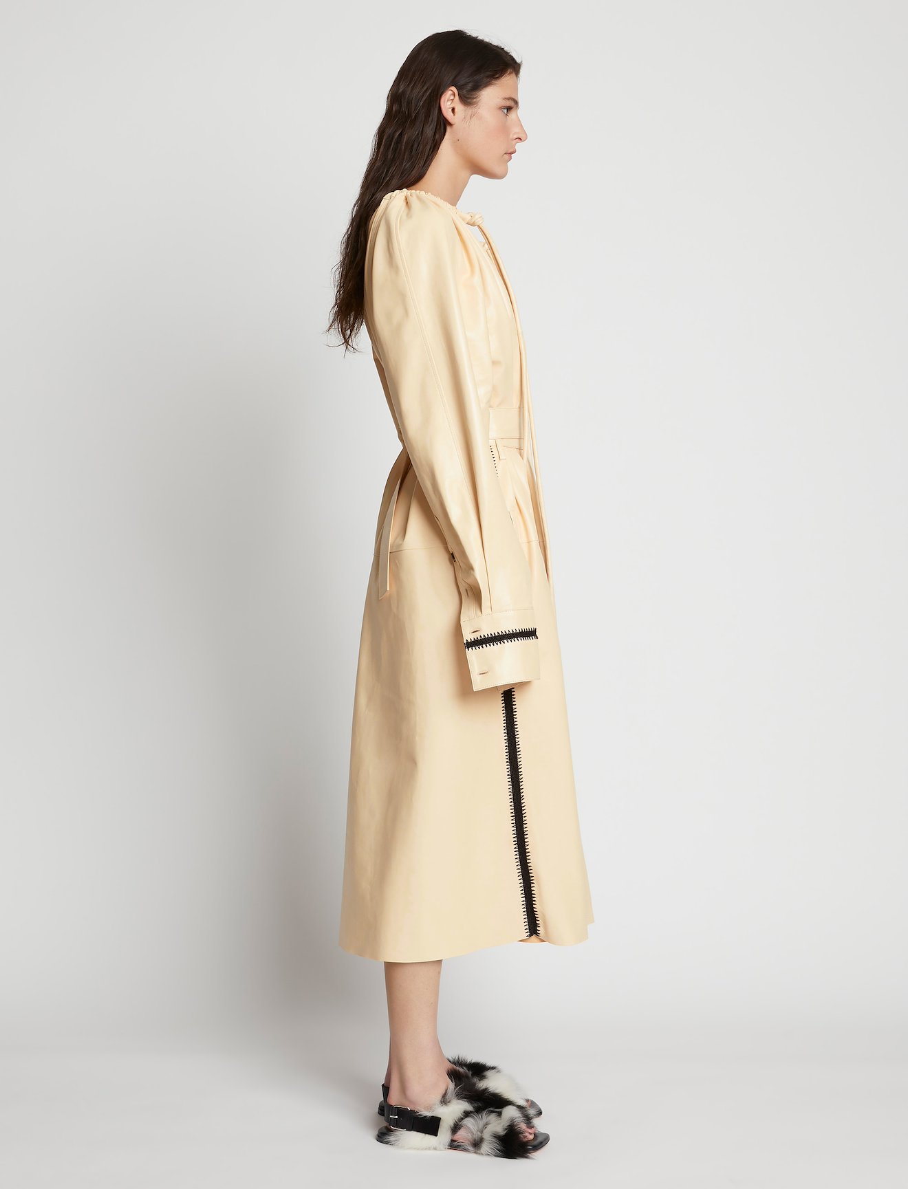Leather Crochet Seamed Dress #1