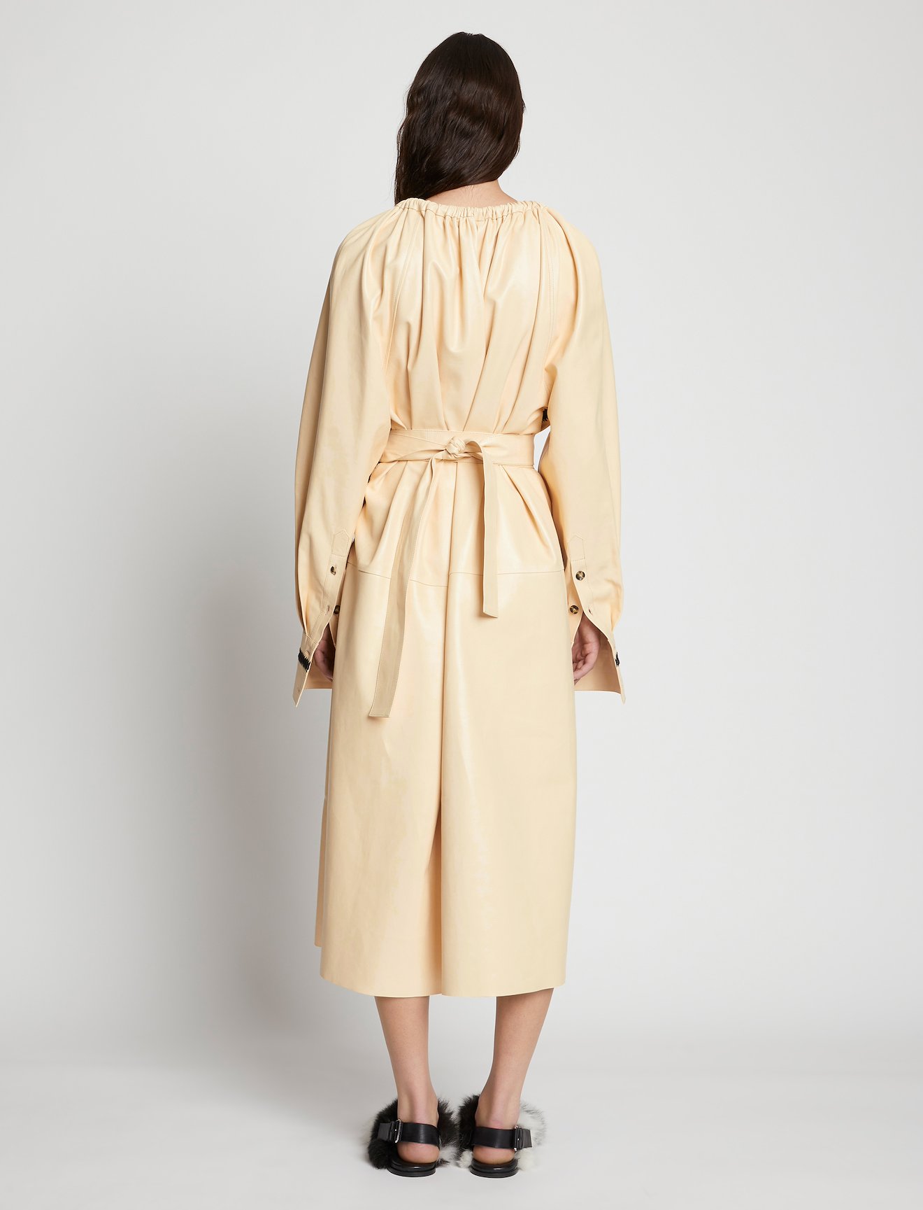 Leather Crochet Seamed Dress #2