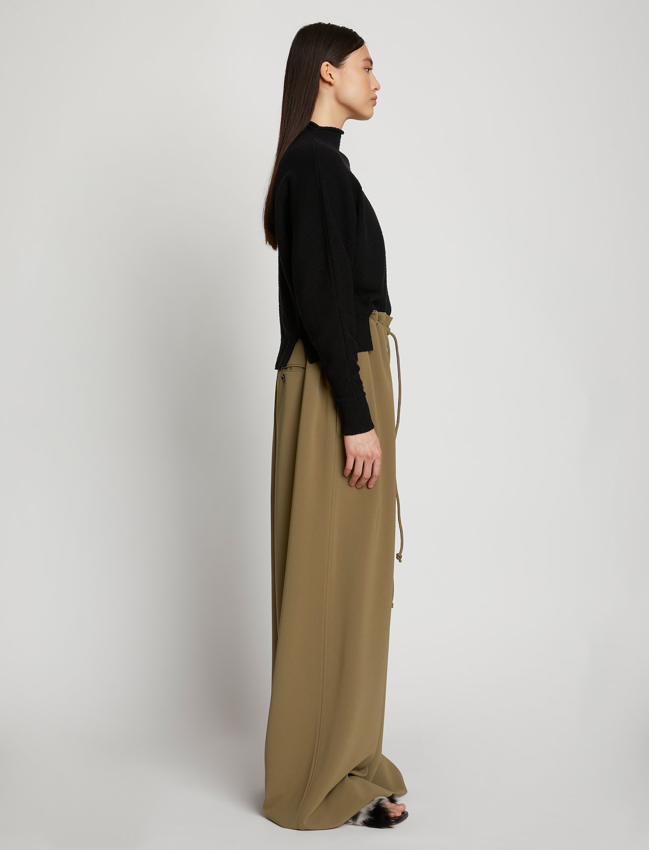 Matte Crepe Drawstring Pants #1