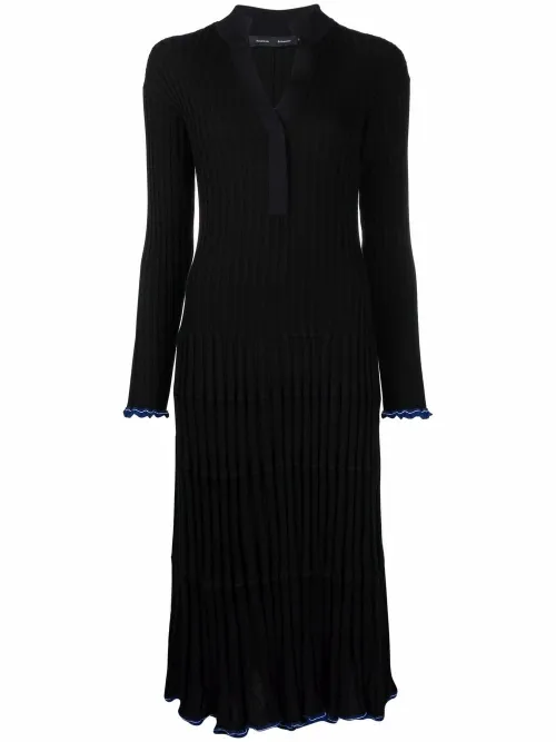 Robe en soie mélangée à col v - Proenza Schouler - Modalova