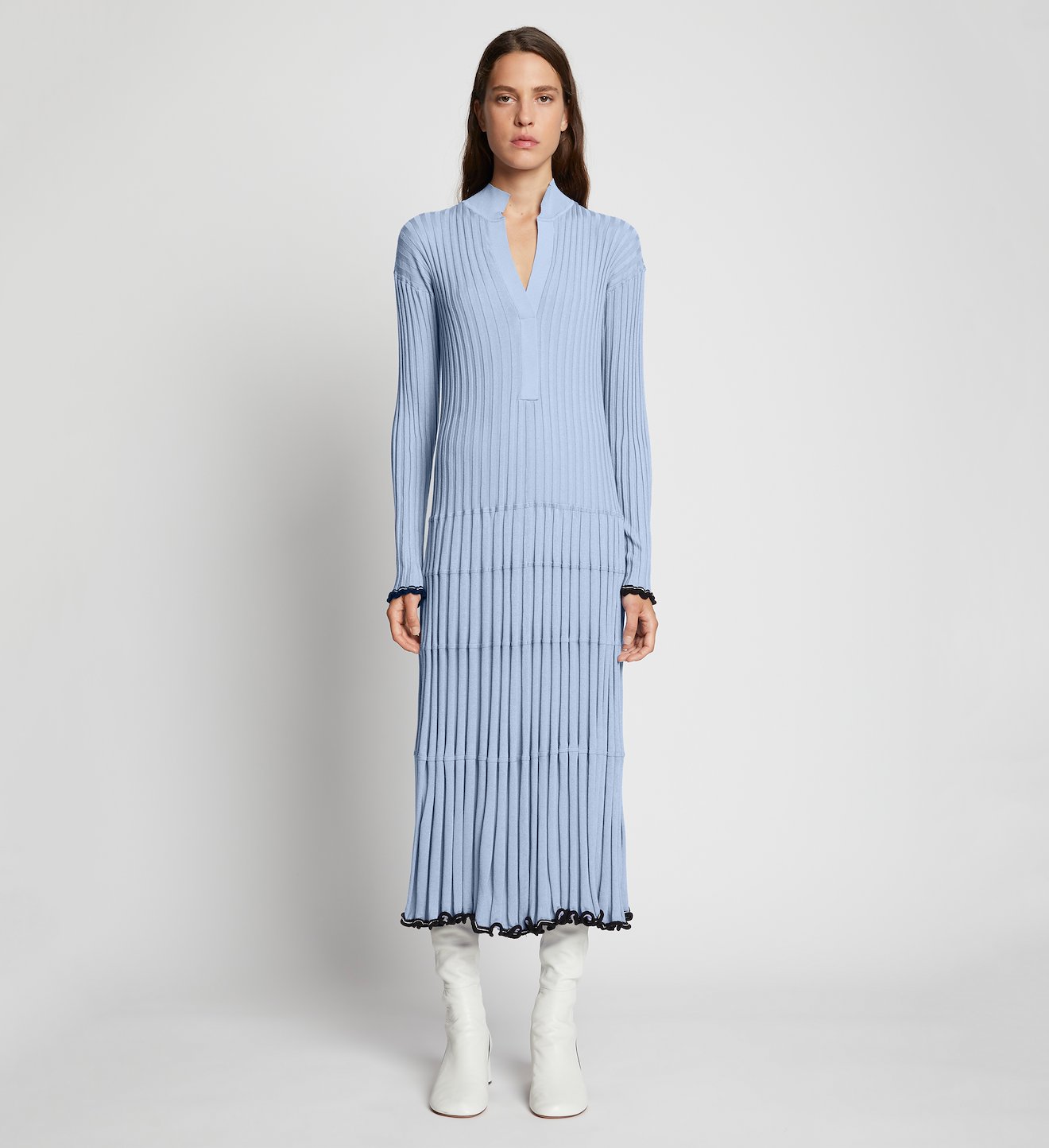 Silk Cashmere V-Neck Dress