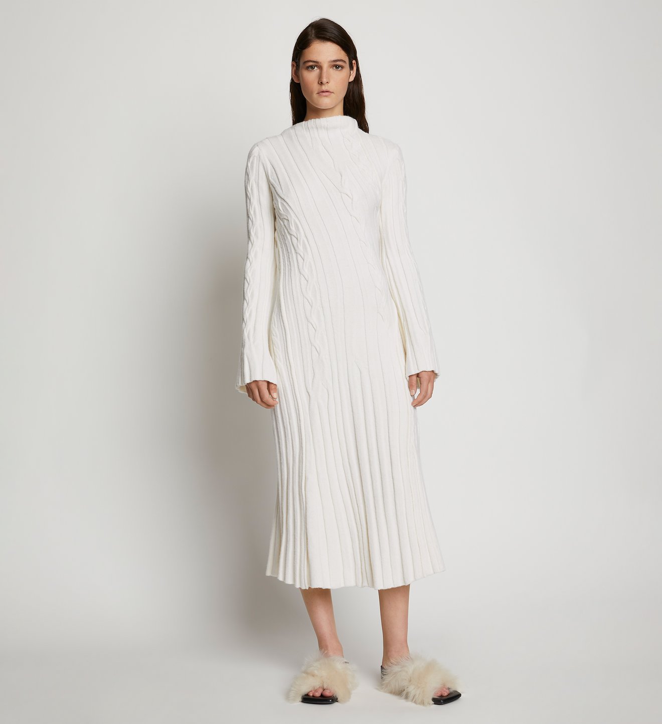 Bias Cable Knit Dress