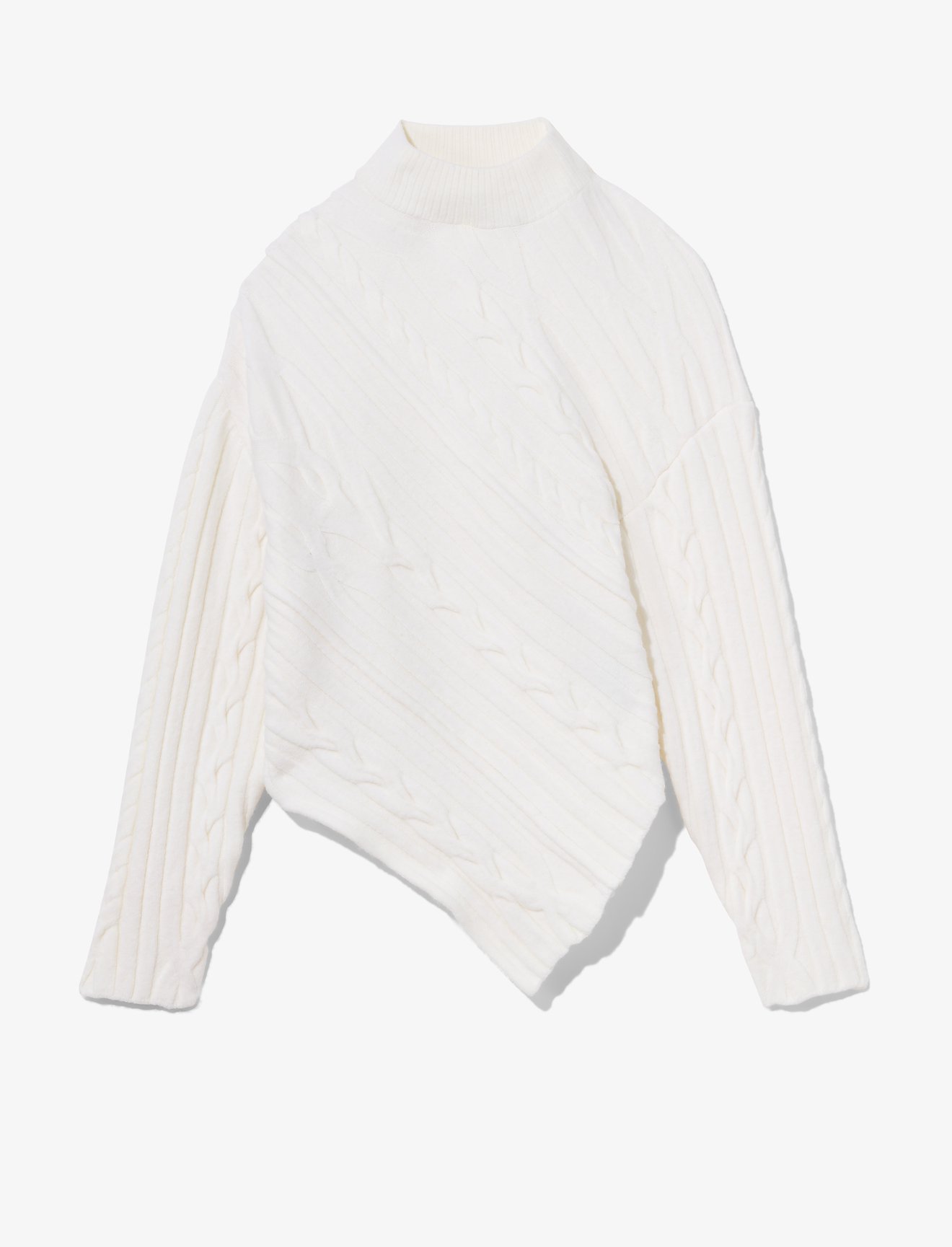 Bias Cable Sweater in white | Proenza Schouler