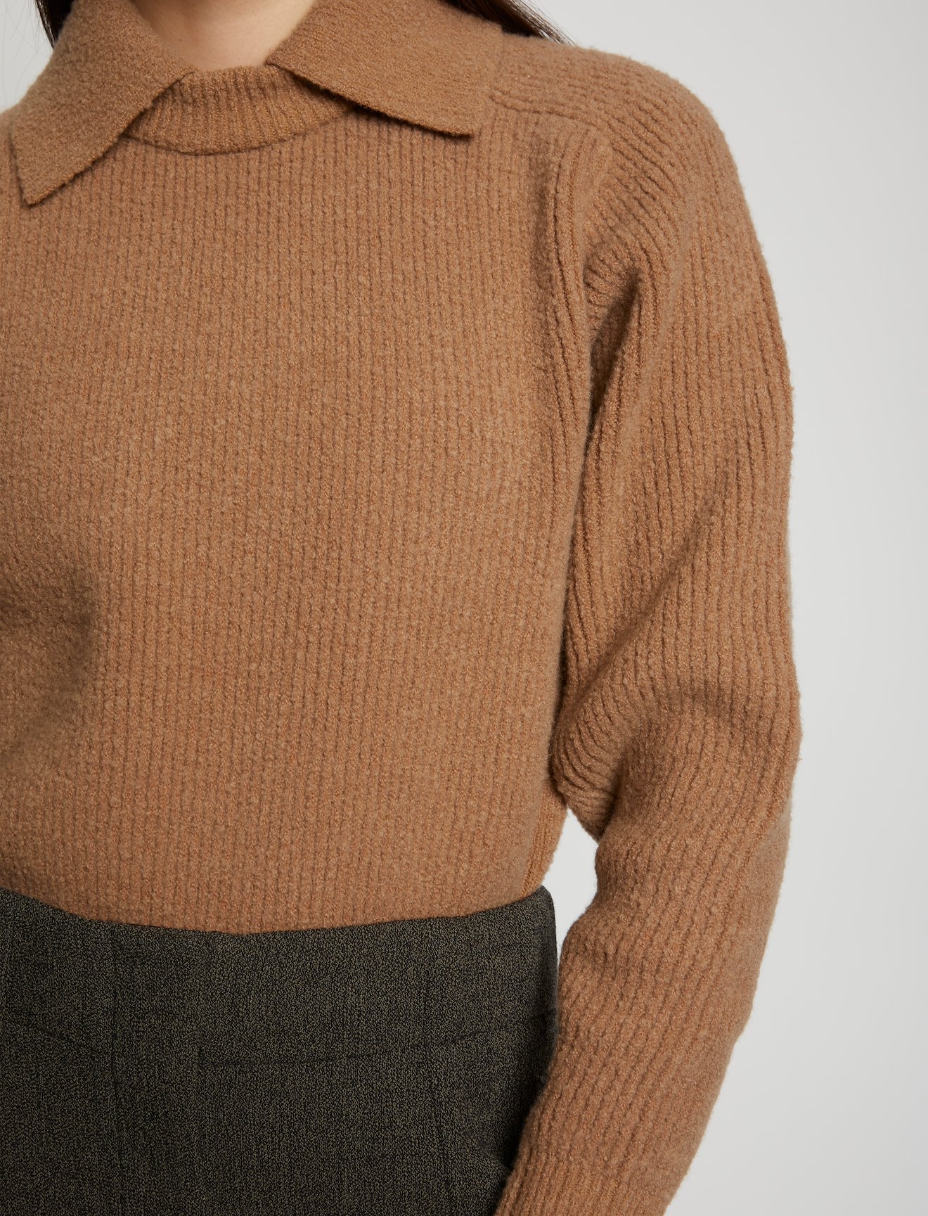 Wool Cashmere Collared Sweater #4