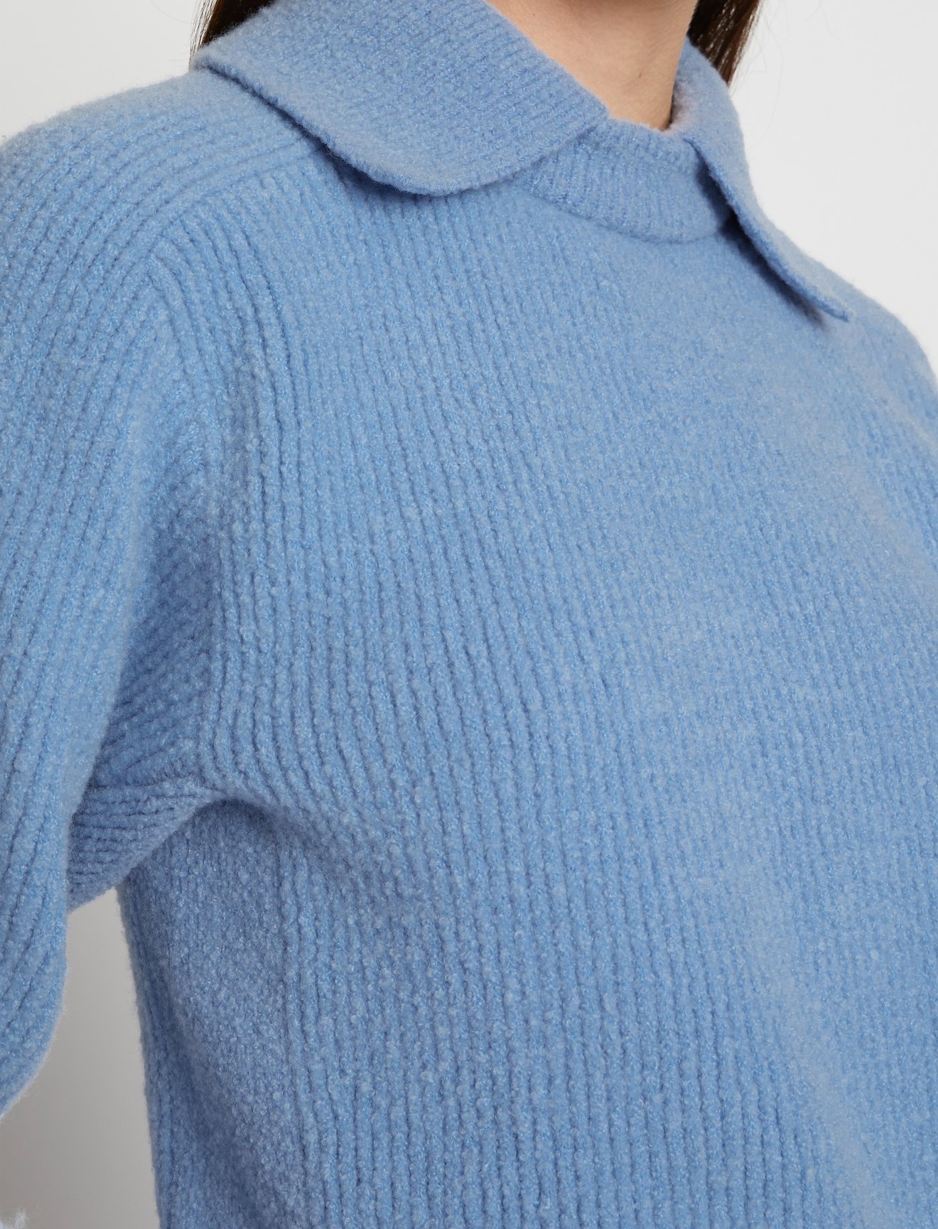 Wool Cashmere Collared Sweater #4