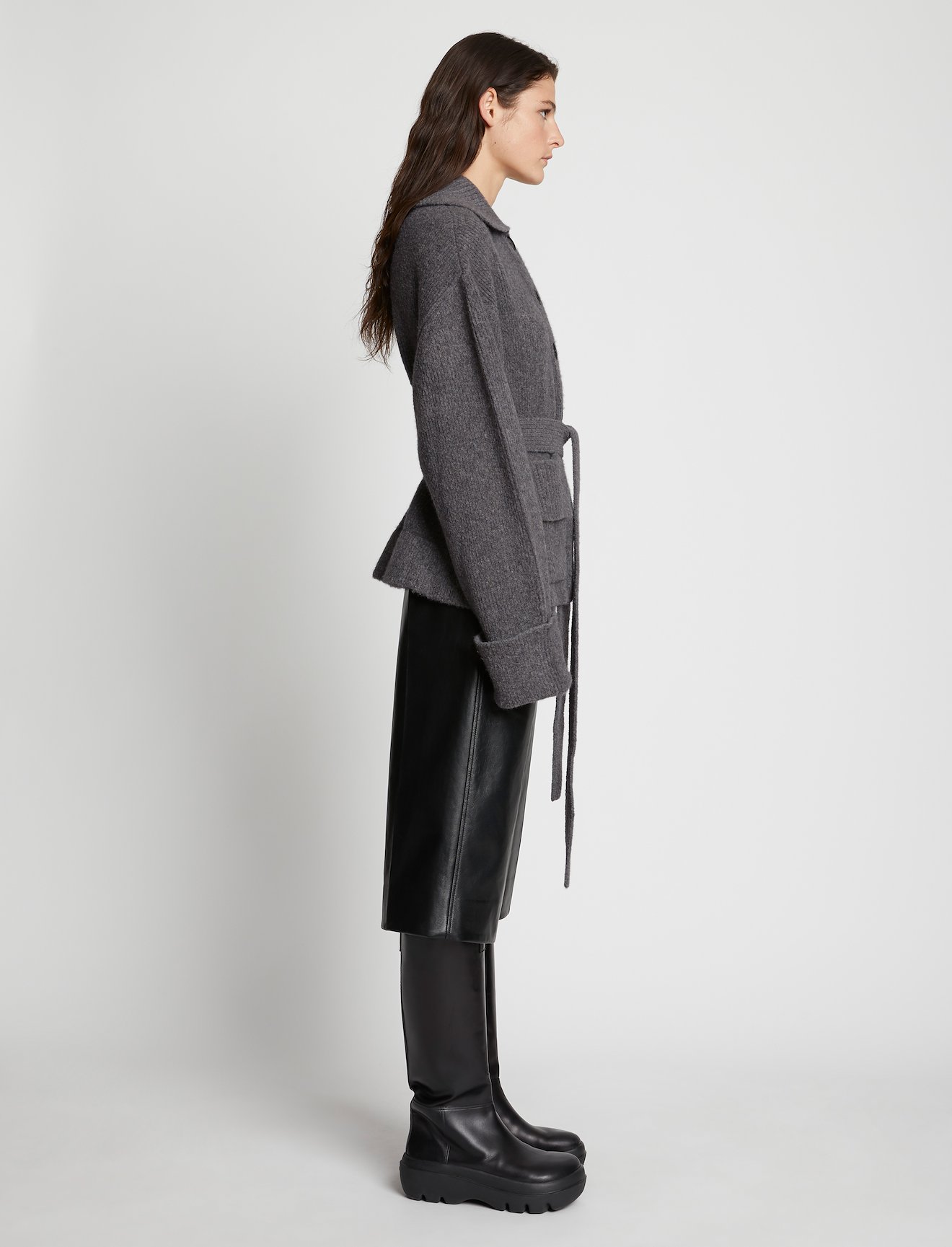 Wool Cashmere Belted Cardigan #1