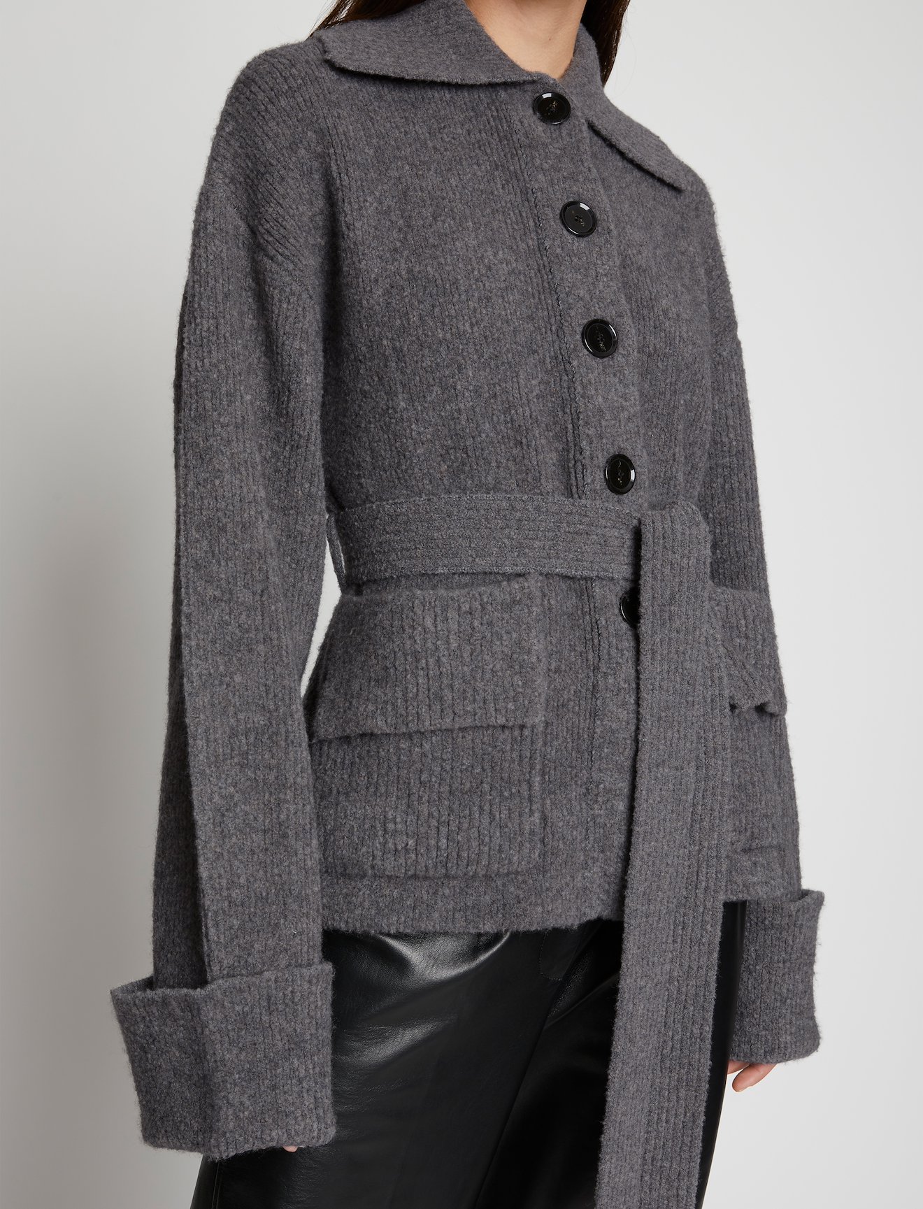 Wool Cashmere Belted Cardigan #3