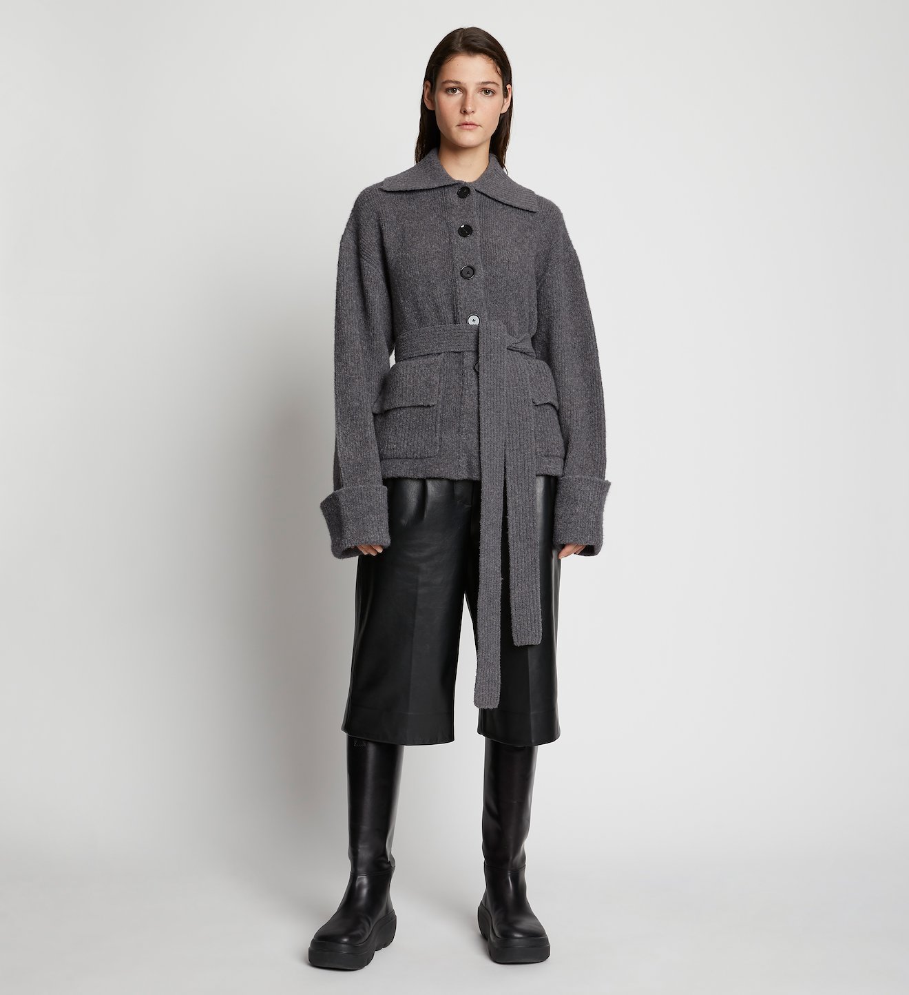 Wool Cashmere Belted Cardigan
