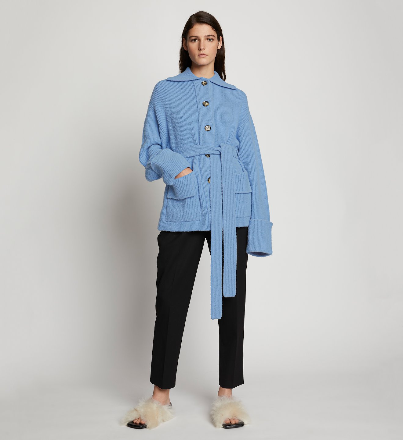 Wool Cashmere Belted Cardigan