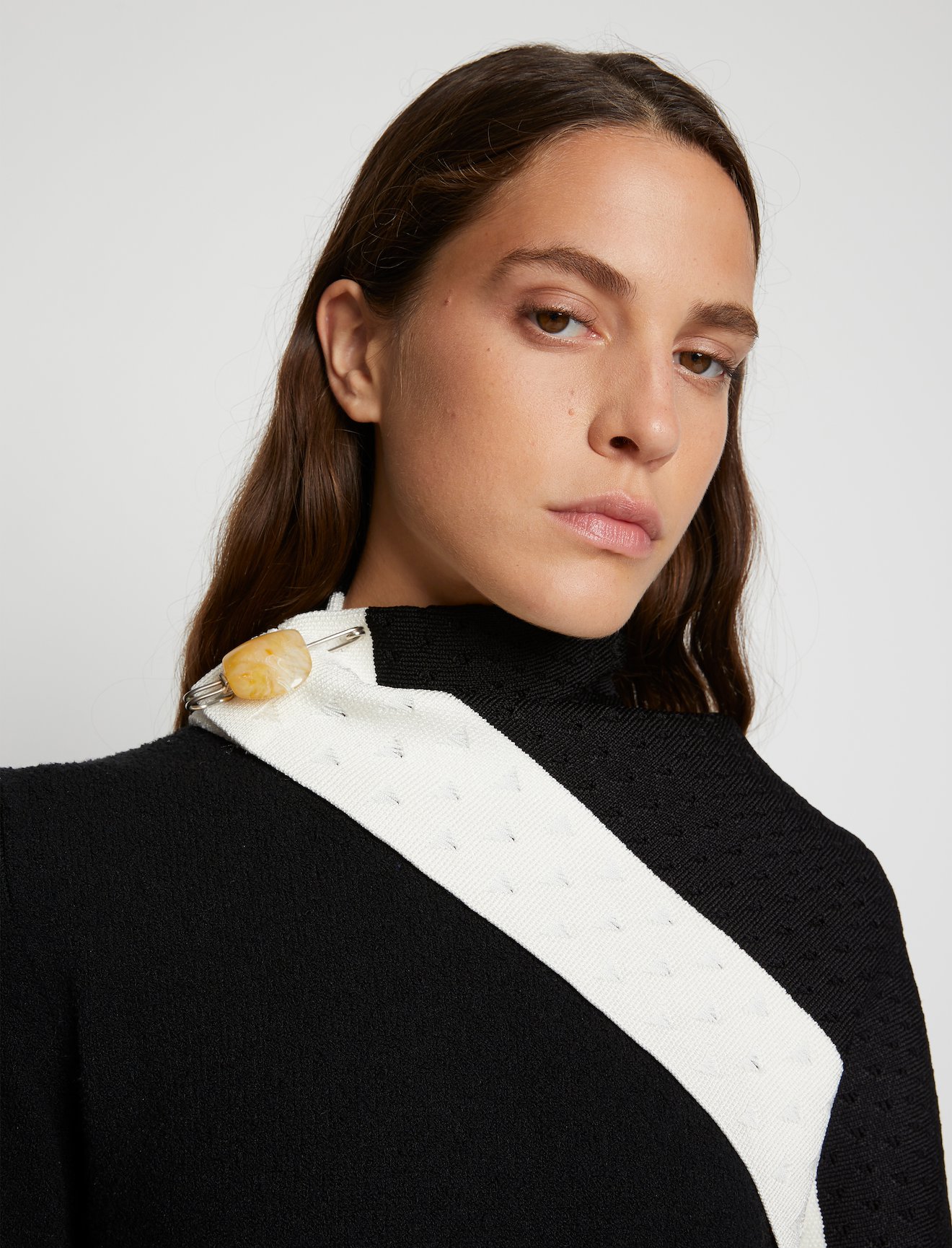 Silk Boucle Knit Scarf Dress #3