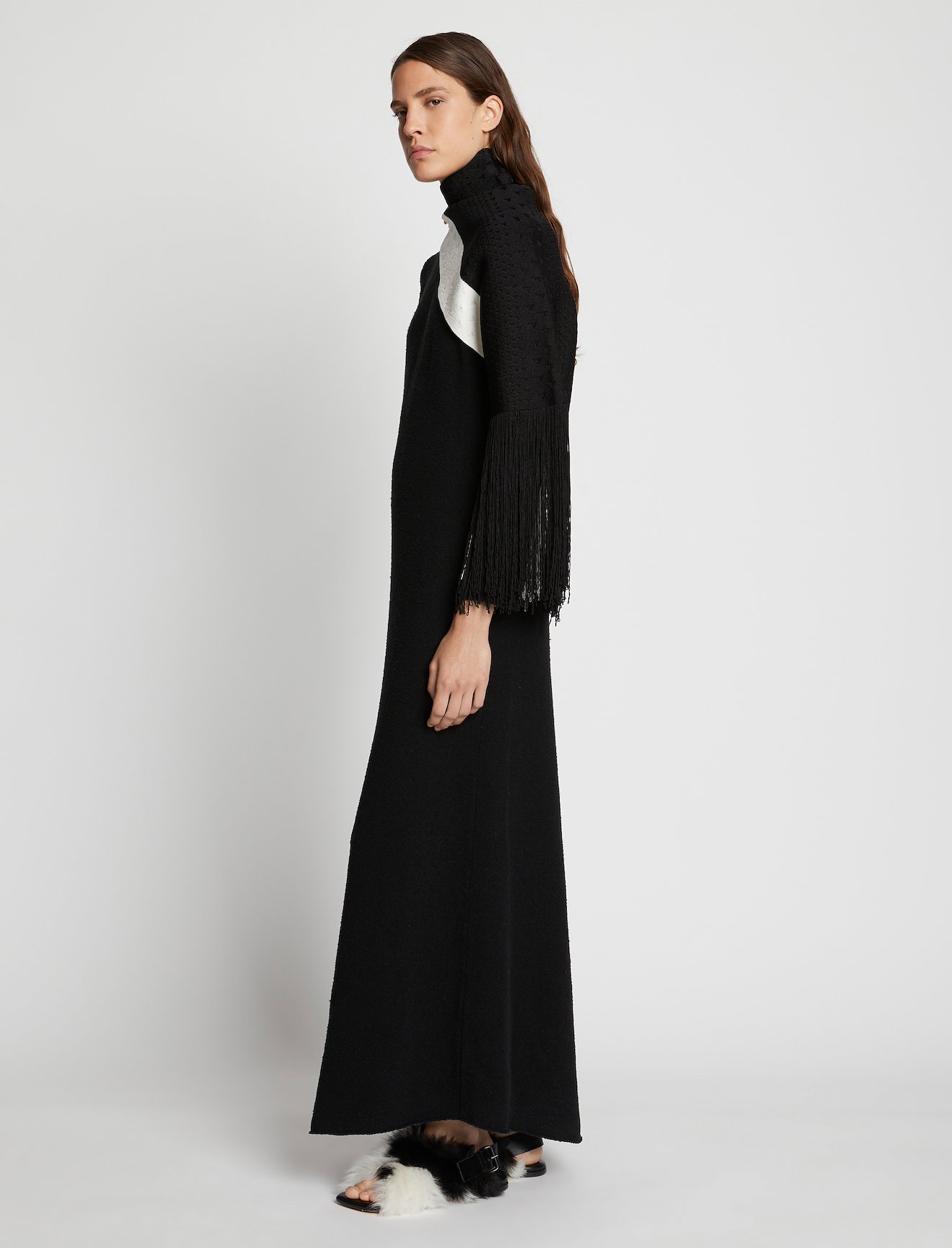 Silk Boucle Knit Scarf Dress #1