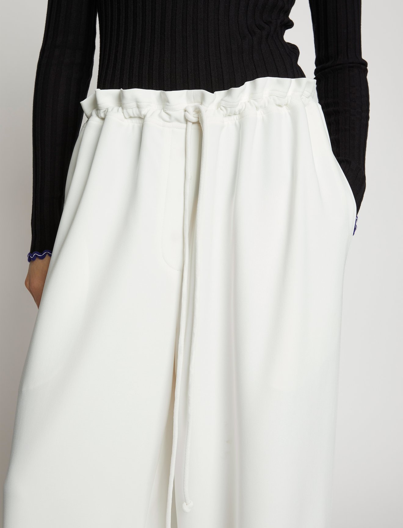 Matte Crepe Drawstring Pants in white | Proenza Schouler