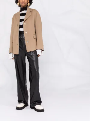 single button wool coat