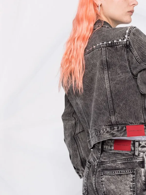 faded black denim jacket