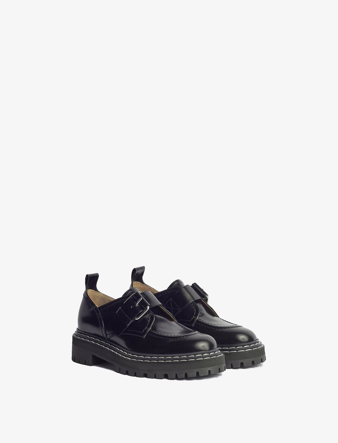 Lug Sole Buckle Oxfords #1