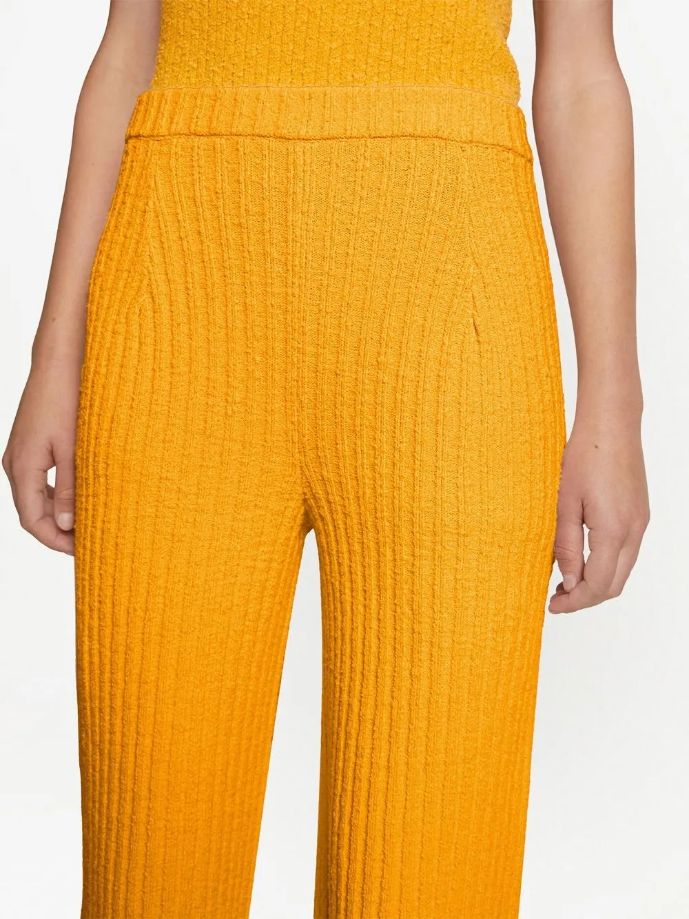 Proenza Schouler Speckled Boucle Wide-leg Ankle Pants In Gelb