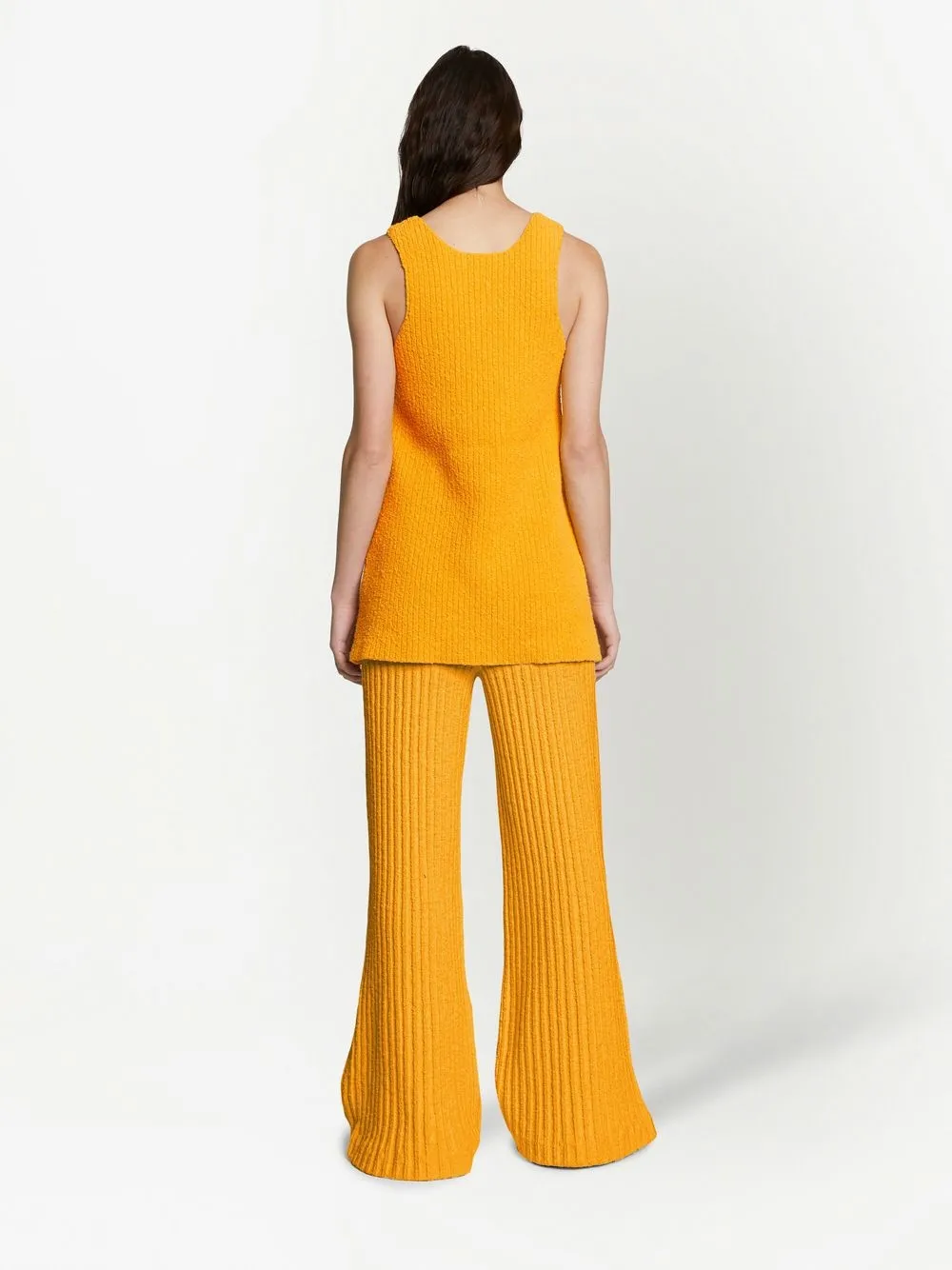 Proenza Schouler Speckled Boucle Wide-leg Ankle Pants In Gelb