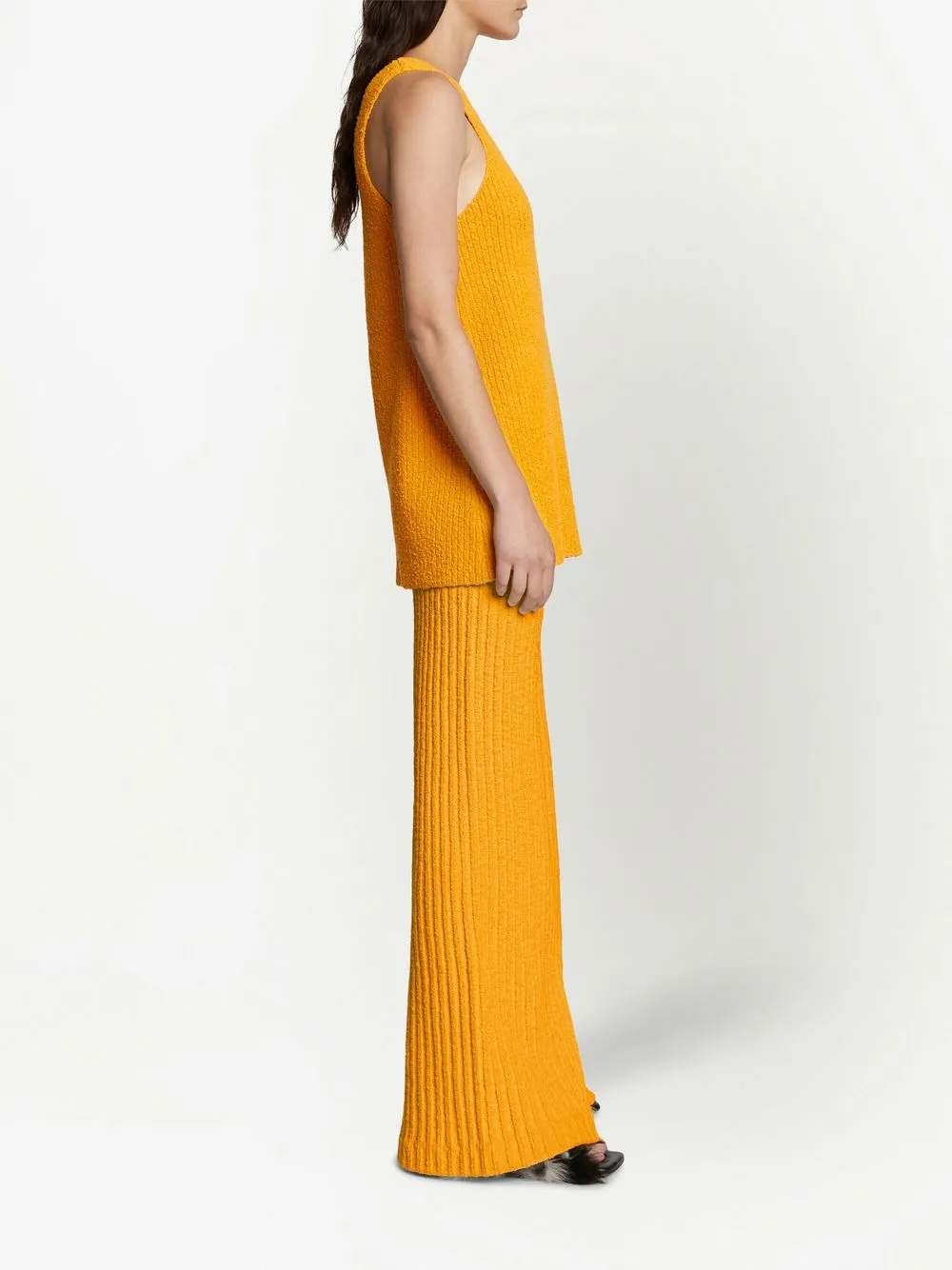 Proenza Schouler Speckled Boucle Wide-leg Ankle Pants In Gelb