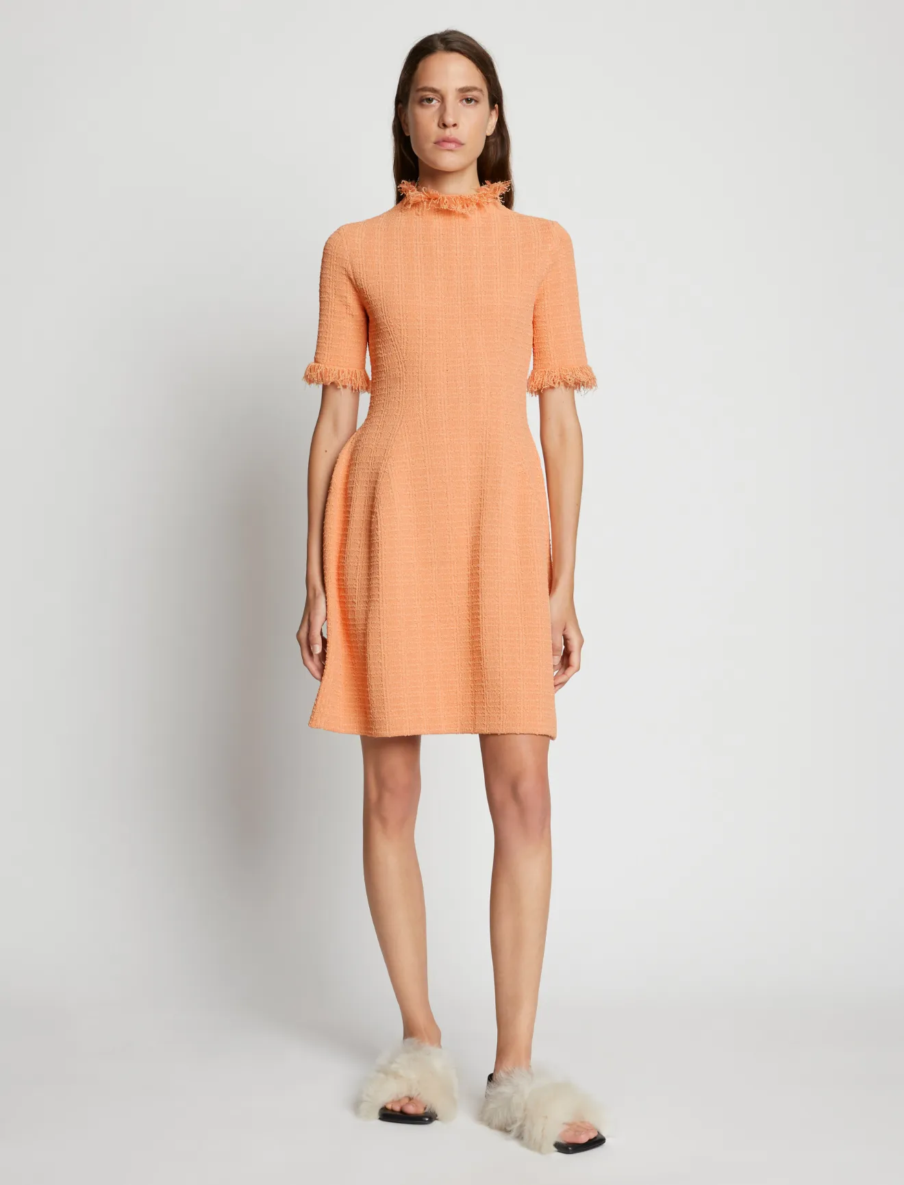 Viscose Jacquard Knit Dress in orange 