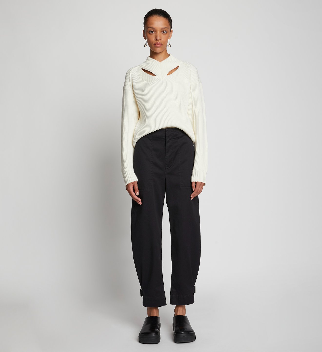 Cotton Twill Tapered Pants