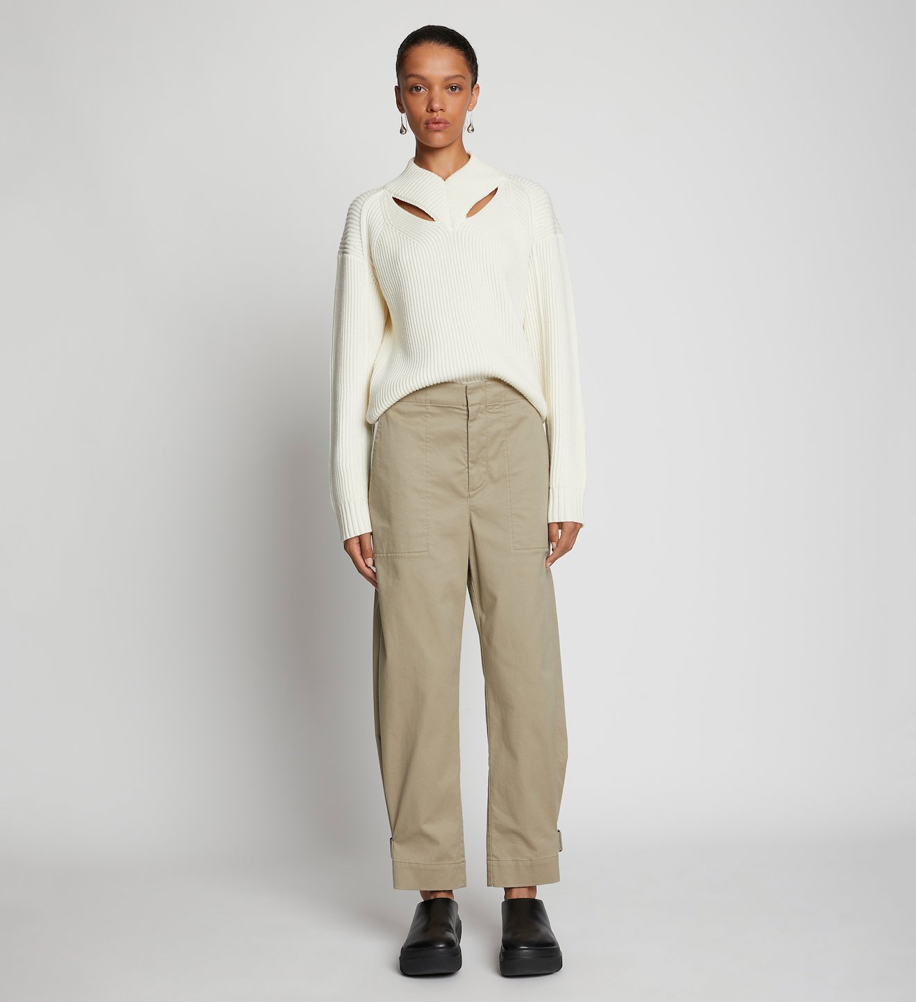 Cotton Twill Tapered Pants