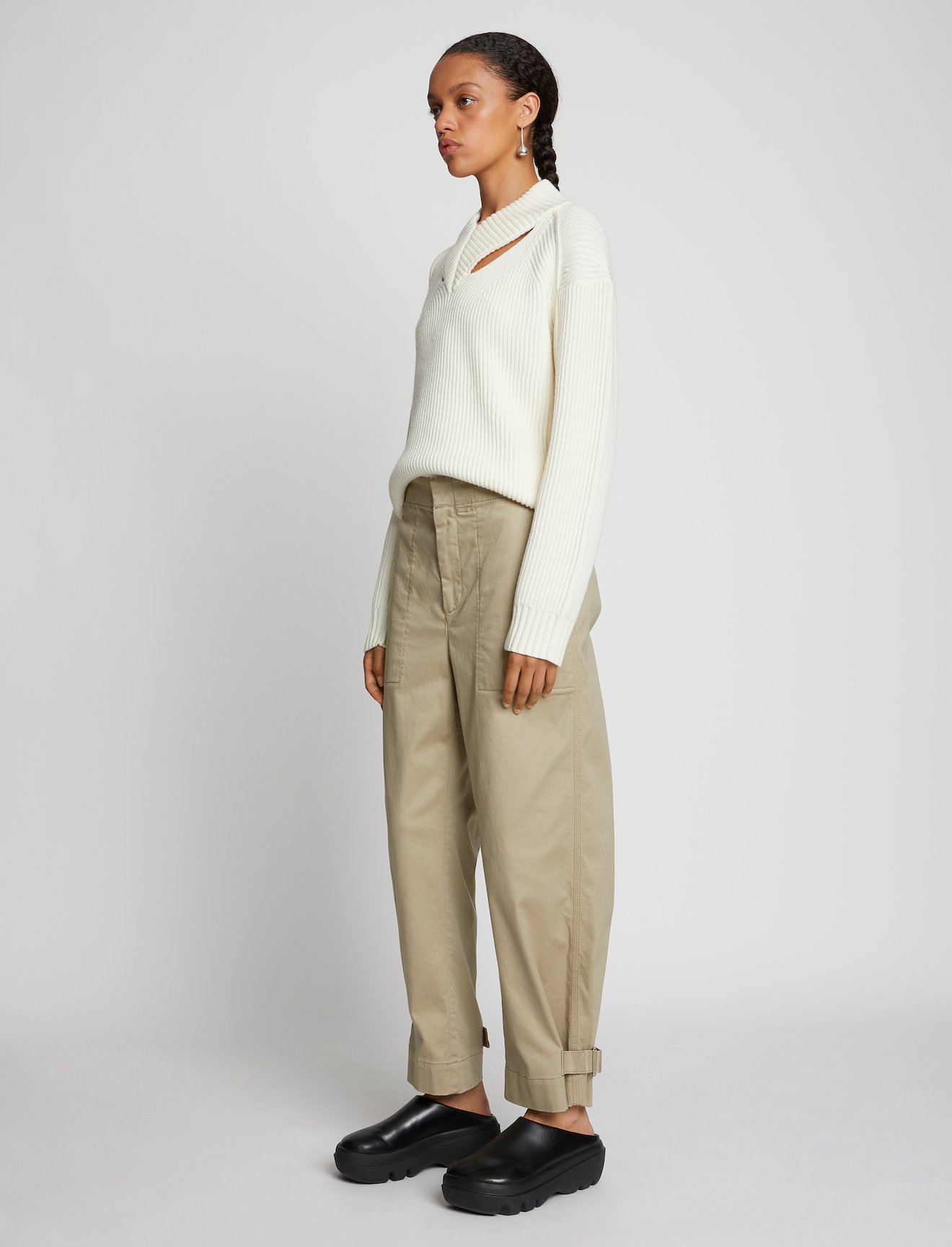 Cotton Twill Tapered Pants #1