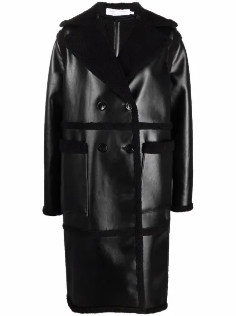 Proenza Schouler White Label معطف جلد صناعي بصفي أزرار