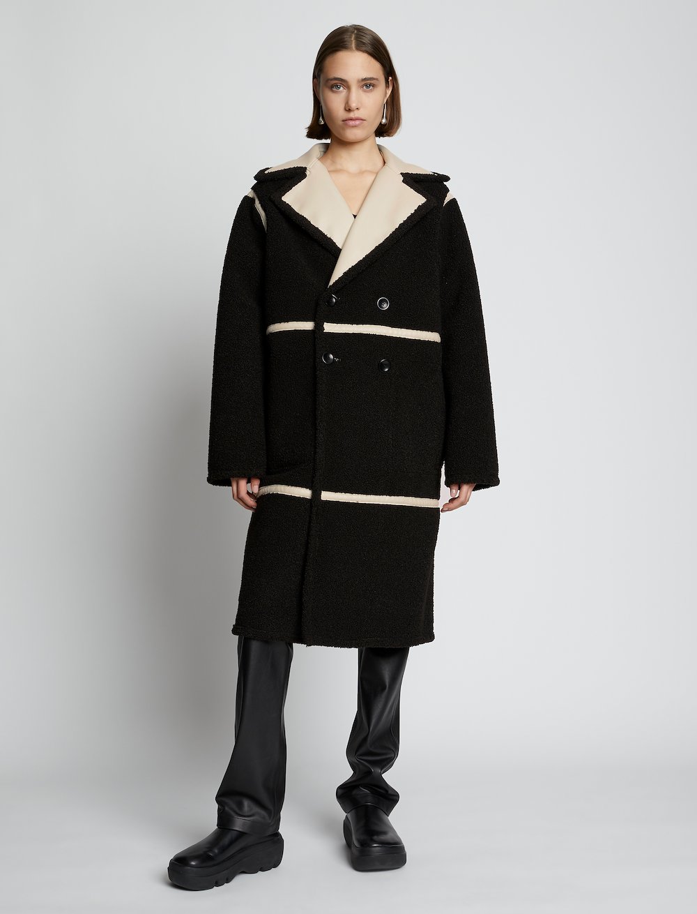 Faux Sherpa Coat in white Proenza Schouler