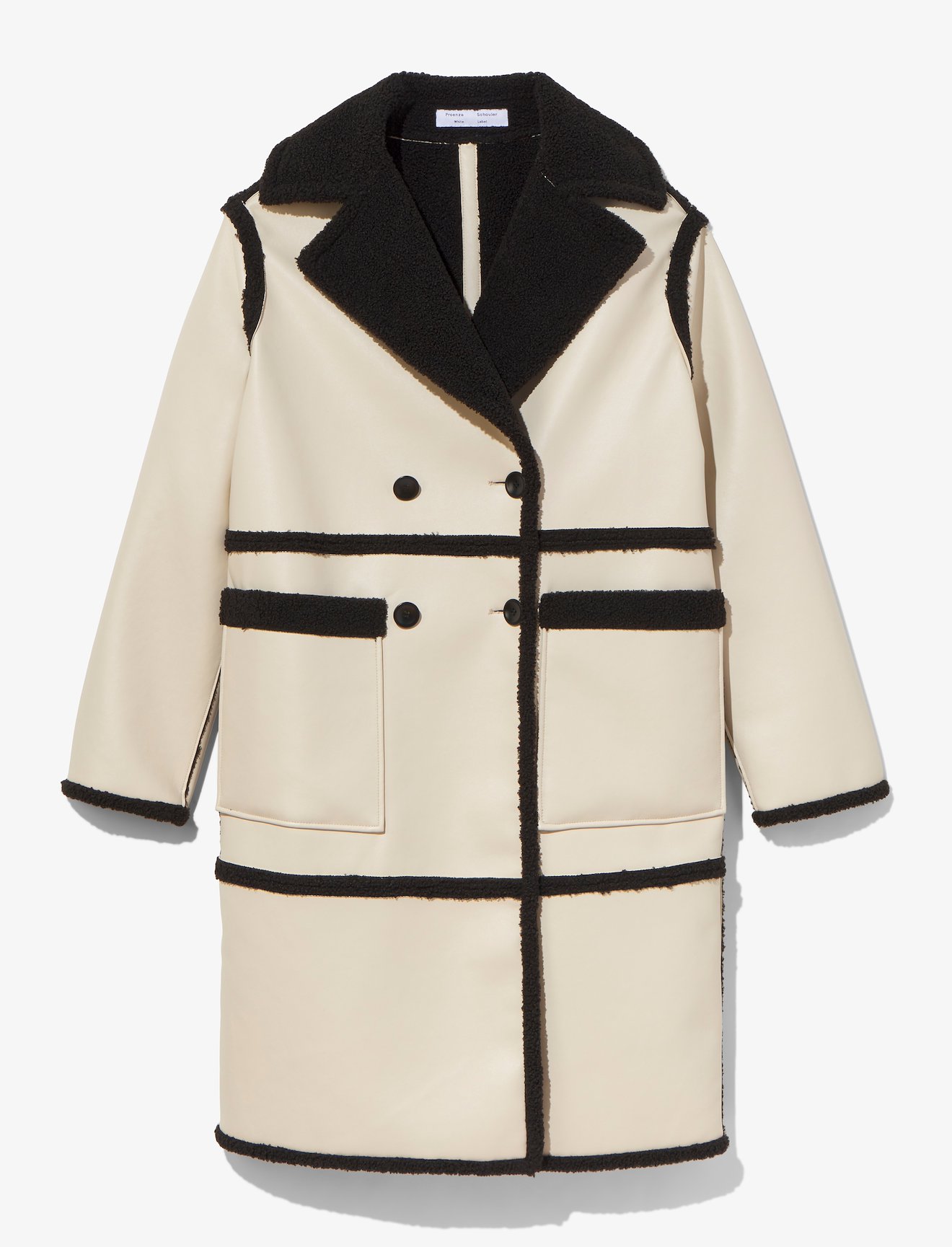 Faux Sherpa Coat in white | Proenza Schouler