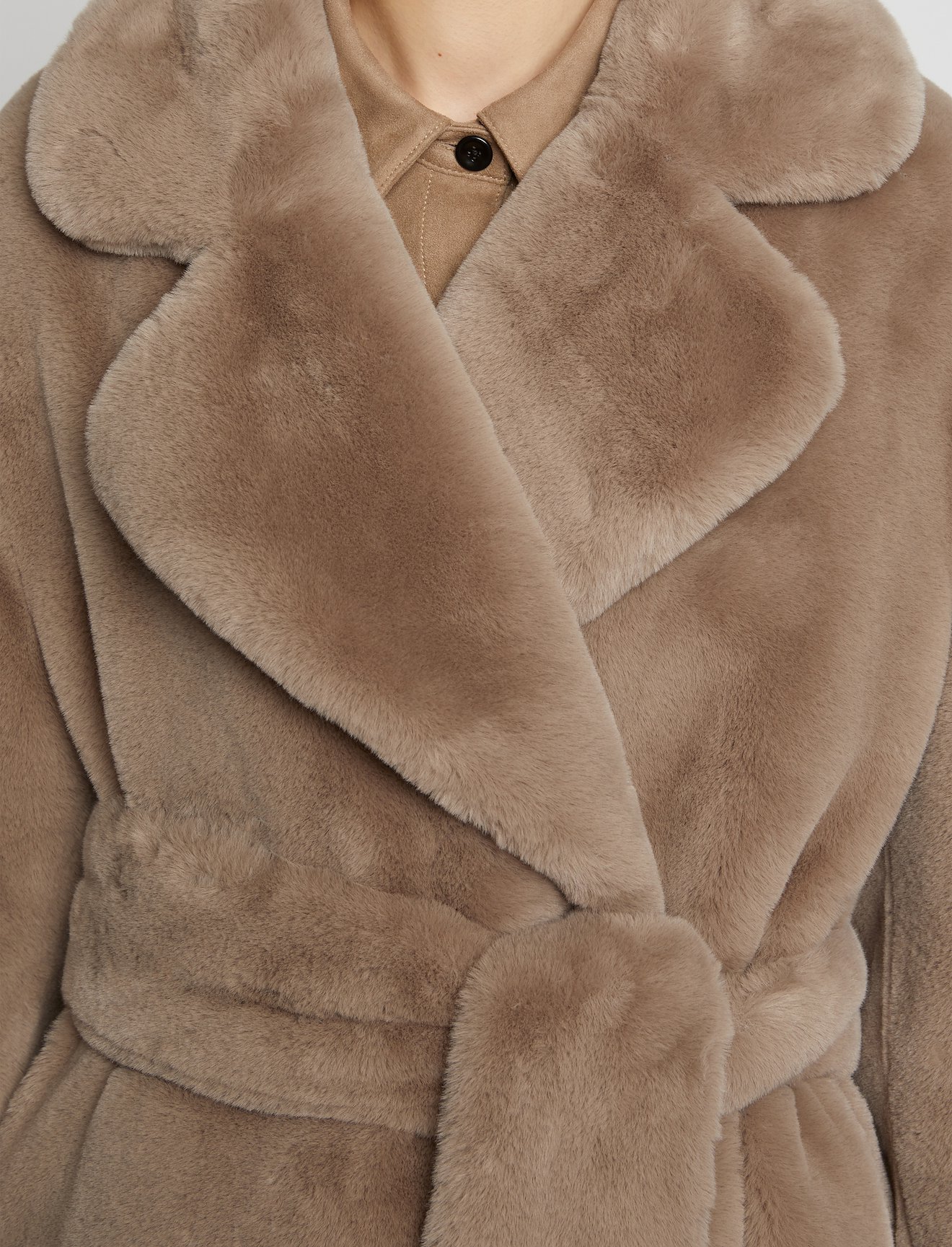 Faux Fur Belted Coat #3