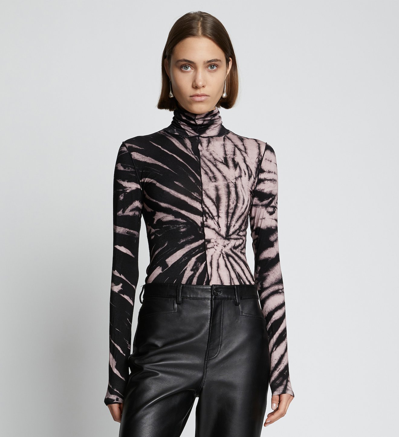 Spiral Tie Dye Turtleneck Top