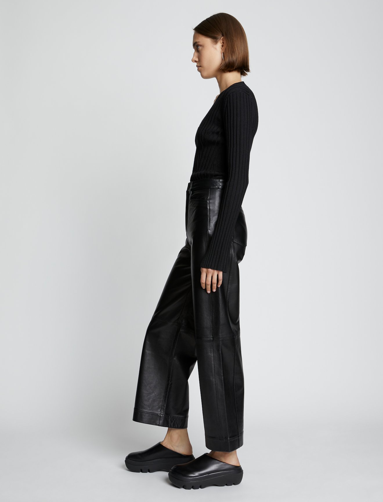 Merino Rib Knit V-Neck Sweater #2
