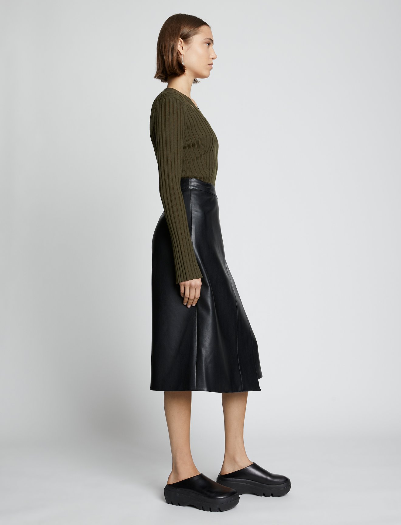 Merino Rib Knit V-Neck Sweater #2