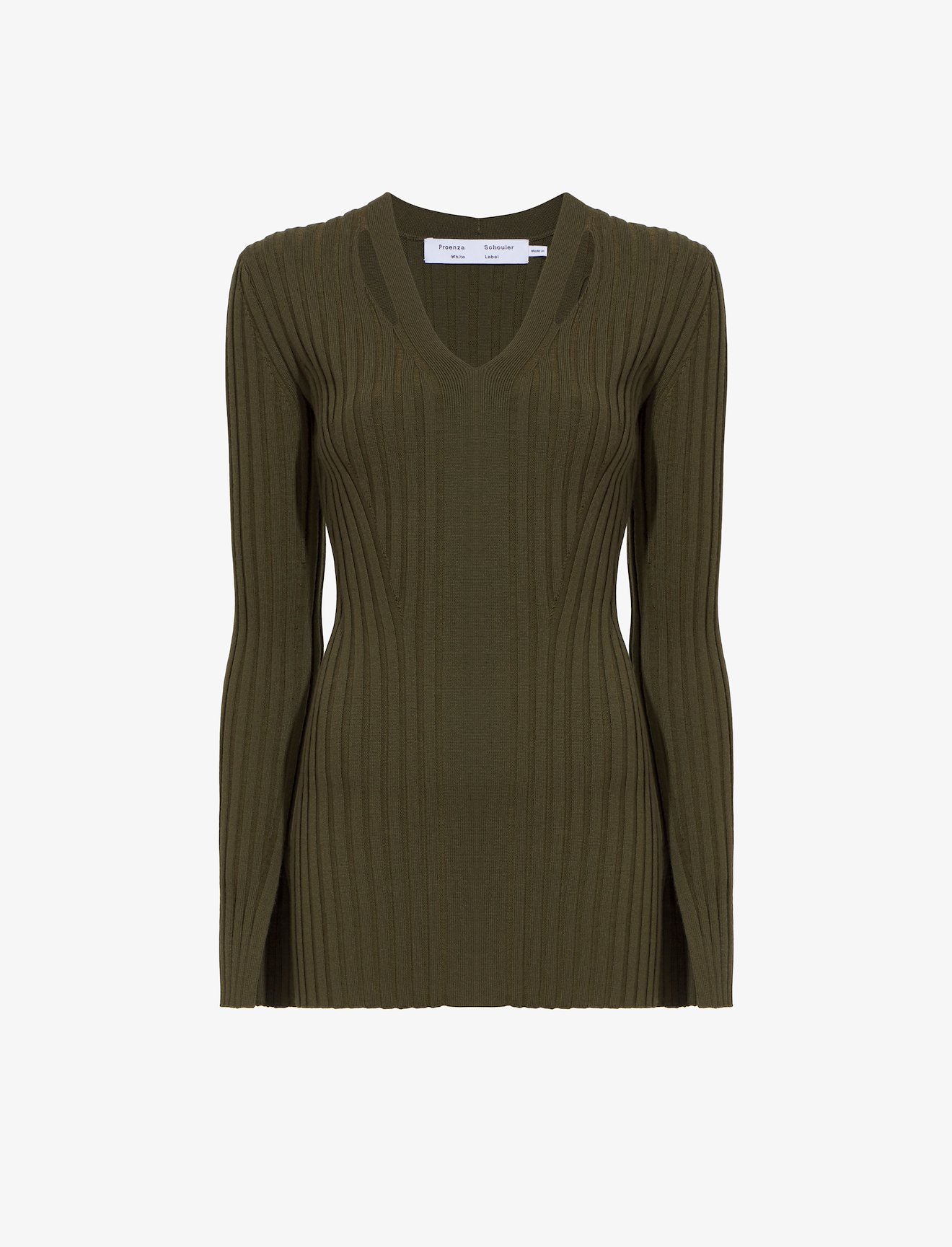 Merino Rib Knit V-Neck Sweater #5