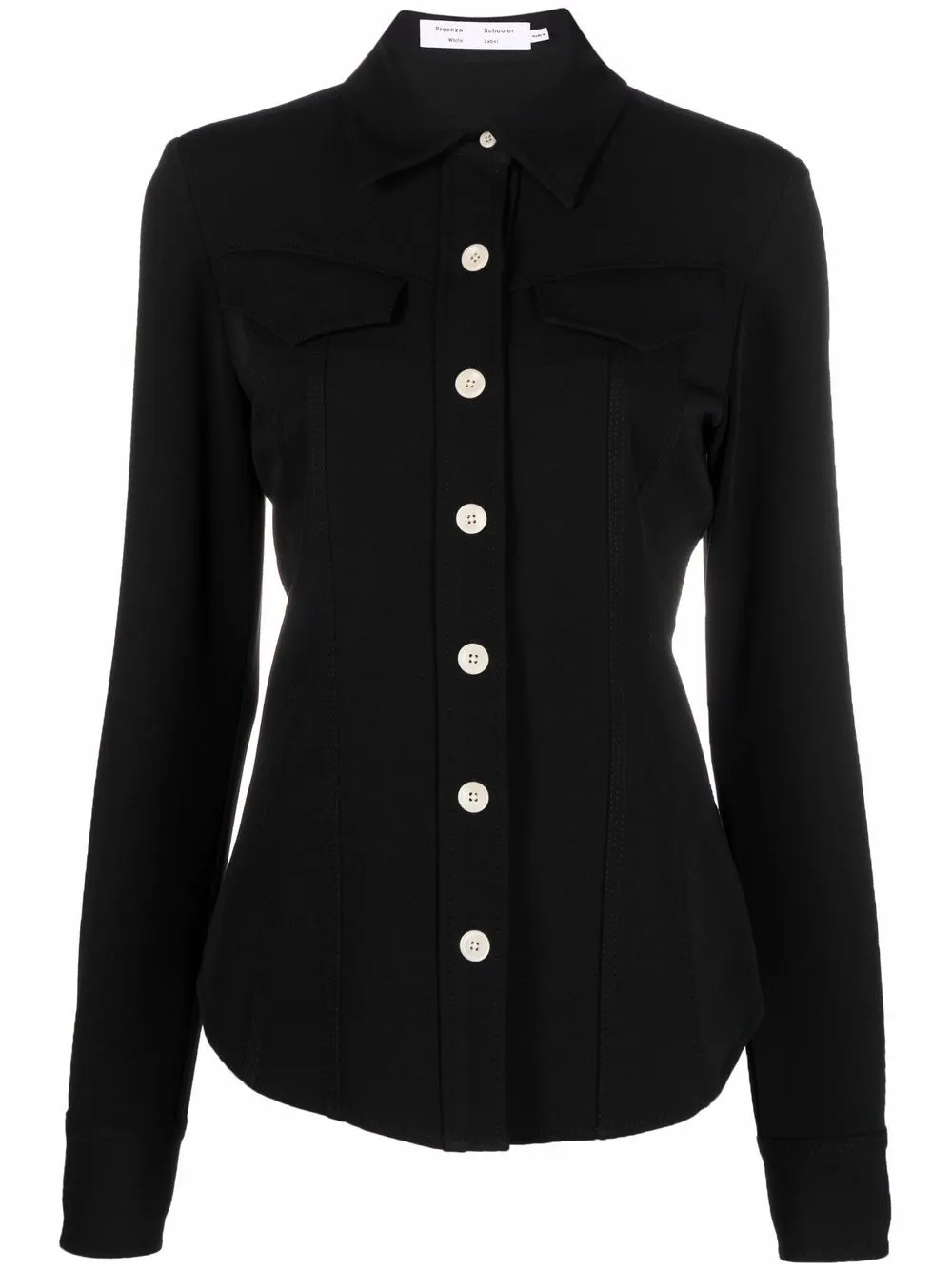 

Proenza Schouler White Label long-sleeve shirt jacket - Black