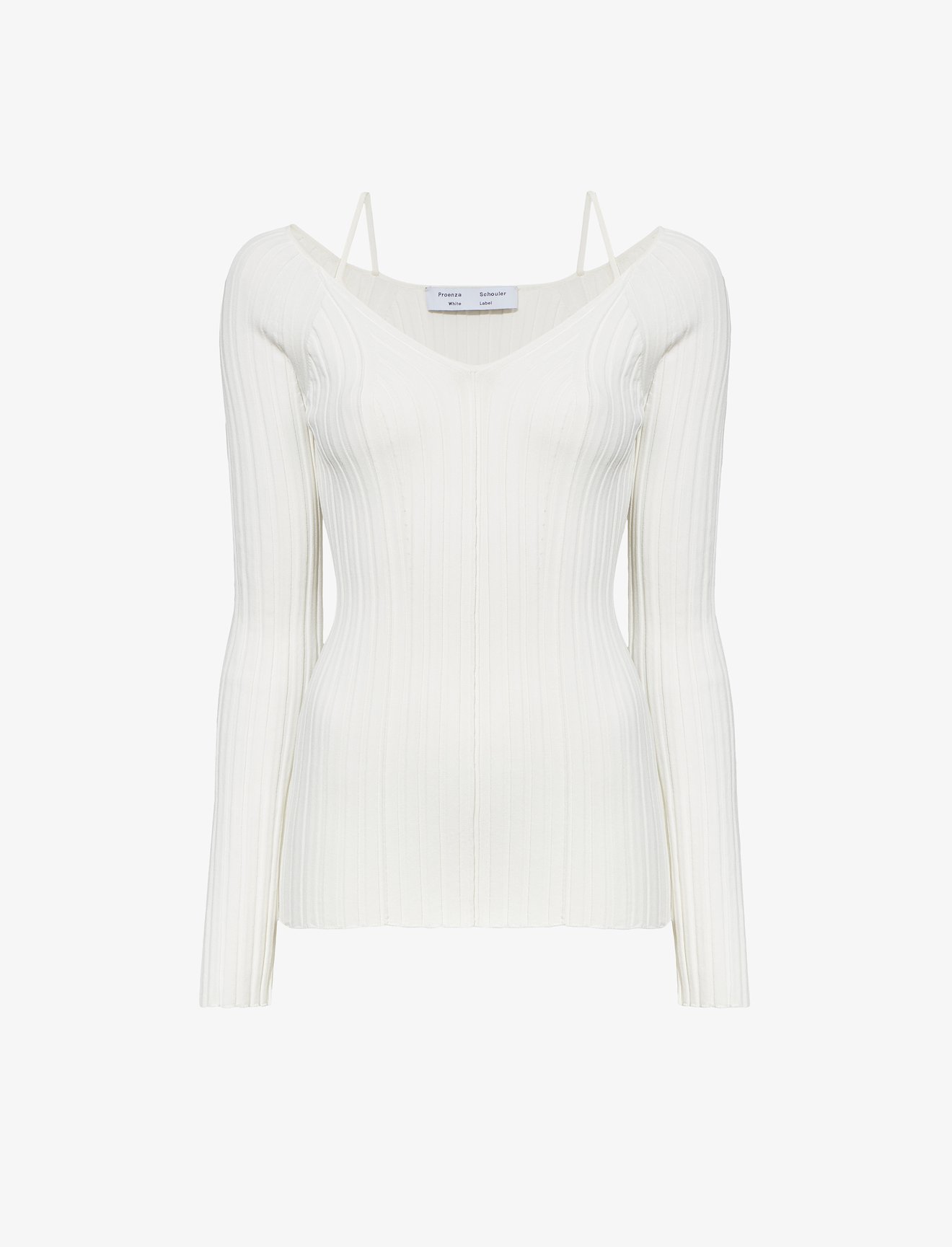 Lightweight Rib Knit V-Neck Top #5