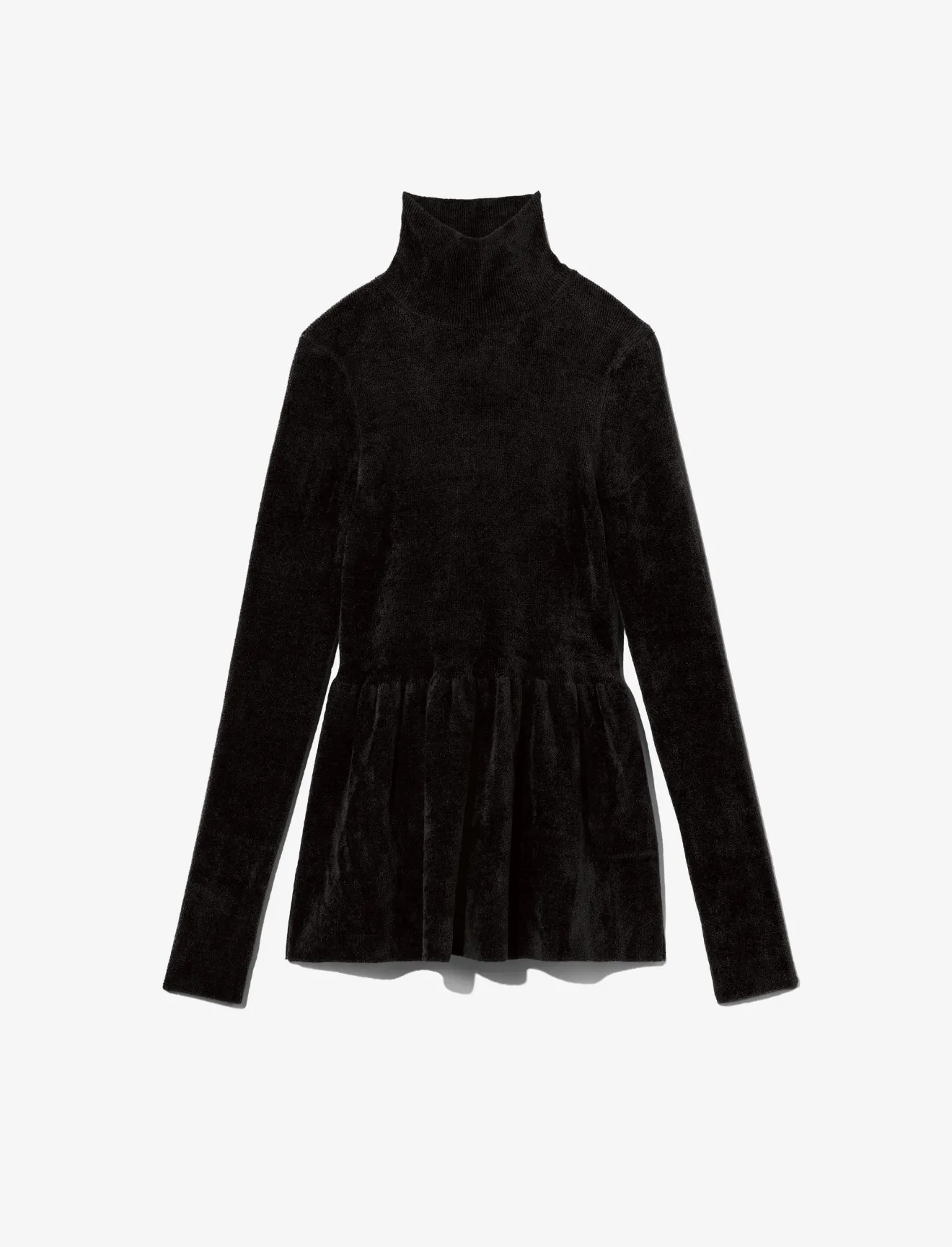 Chenille Turtleneck Sweater in black 